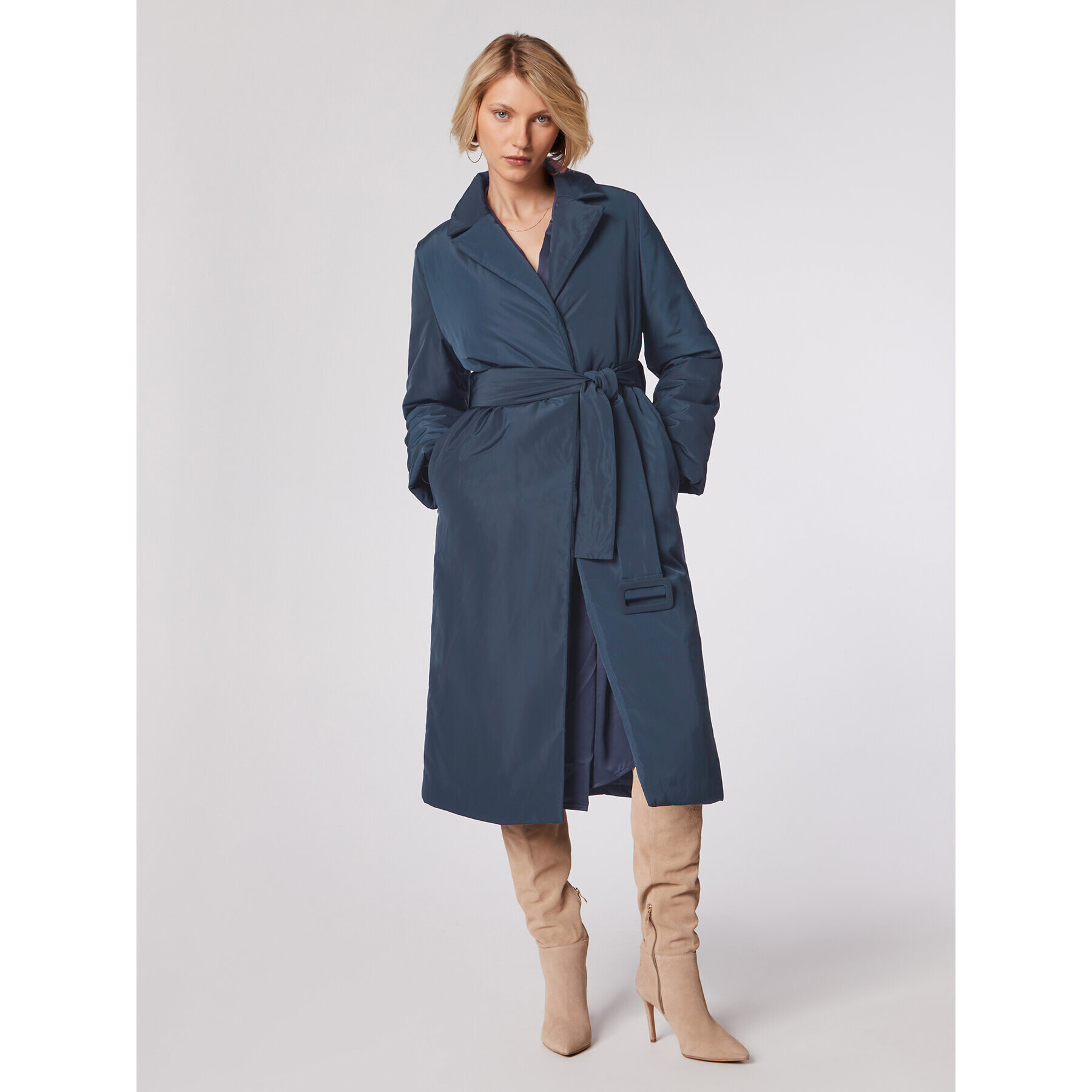 Simple Пухено яке PLD515-01 Тъмносин Slim Fit - Pepit.bg