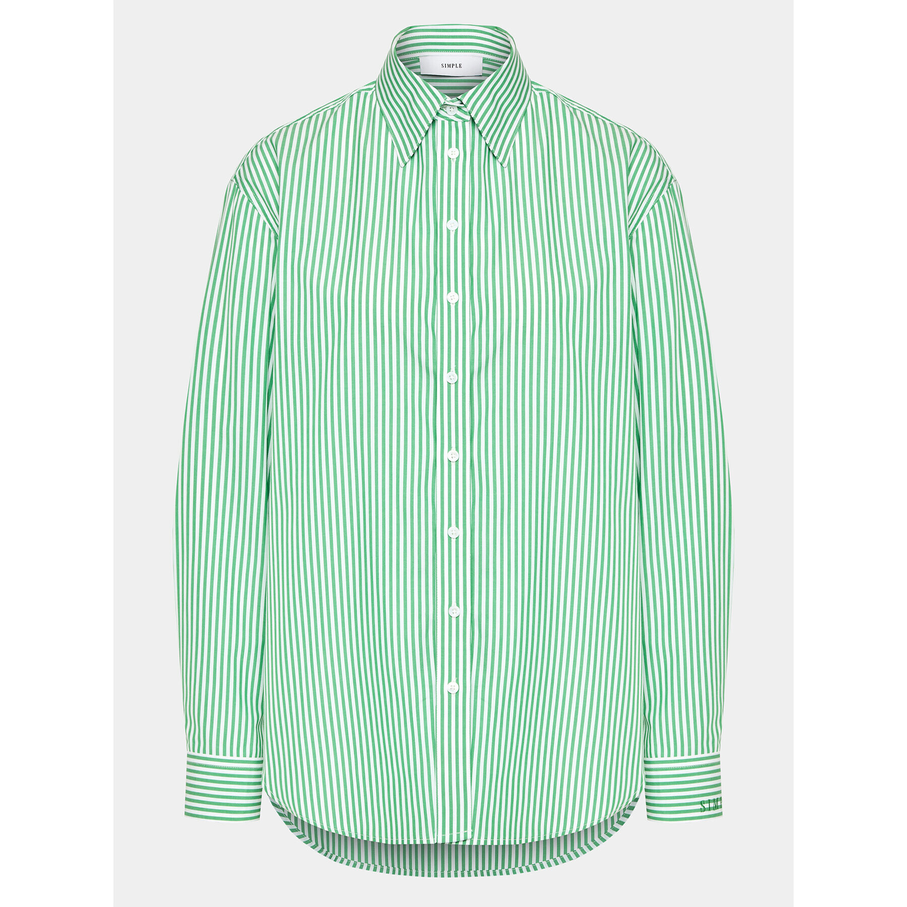 Simple Риза SI23-KOD004 Зелен Regular Fit - Pepit.bg