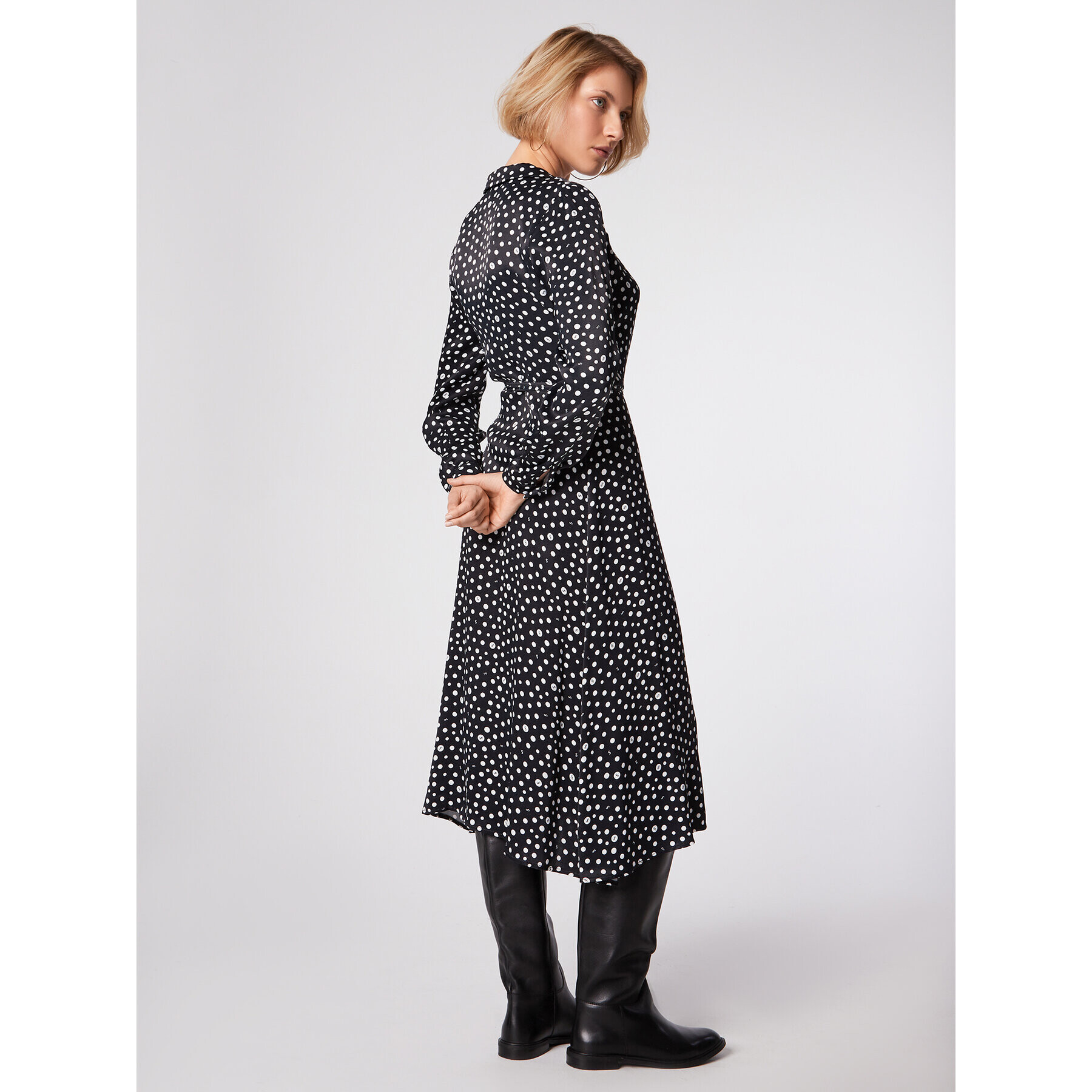 Simple Рокля тип риза SUD514-03 Черен Regular Fit - Pepit.bg