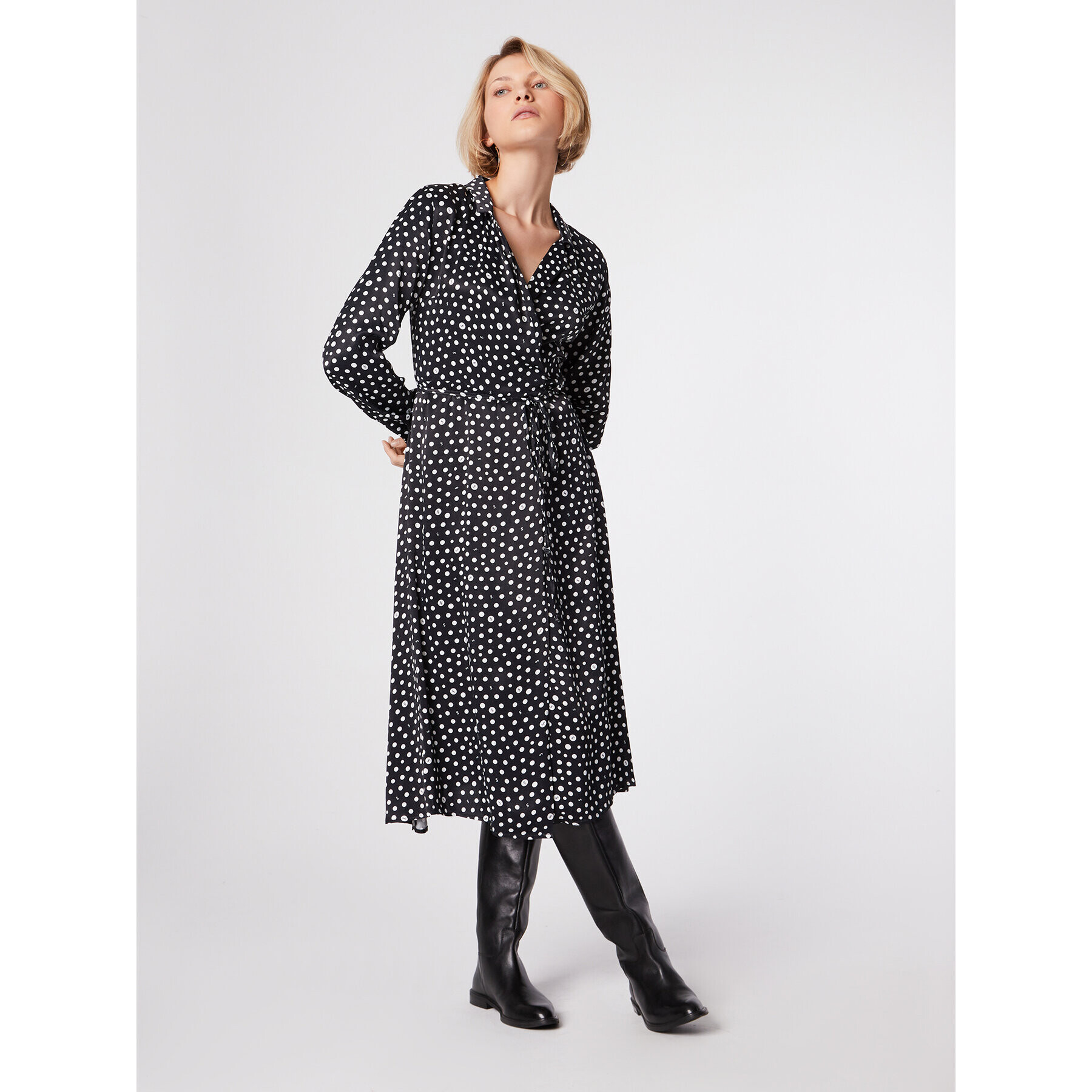 Simple Рокля тип риза SUD514-03 Черен Regular Fit - Pepit.bg
