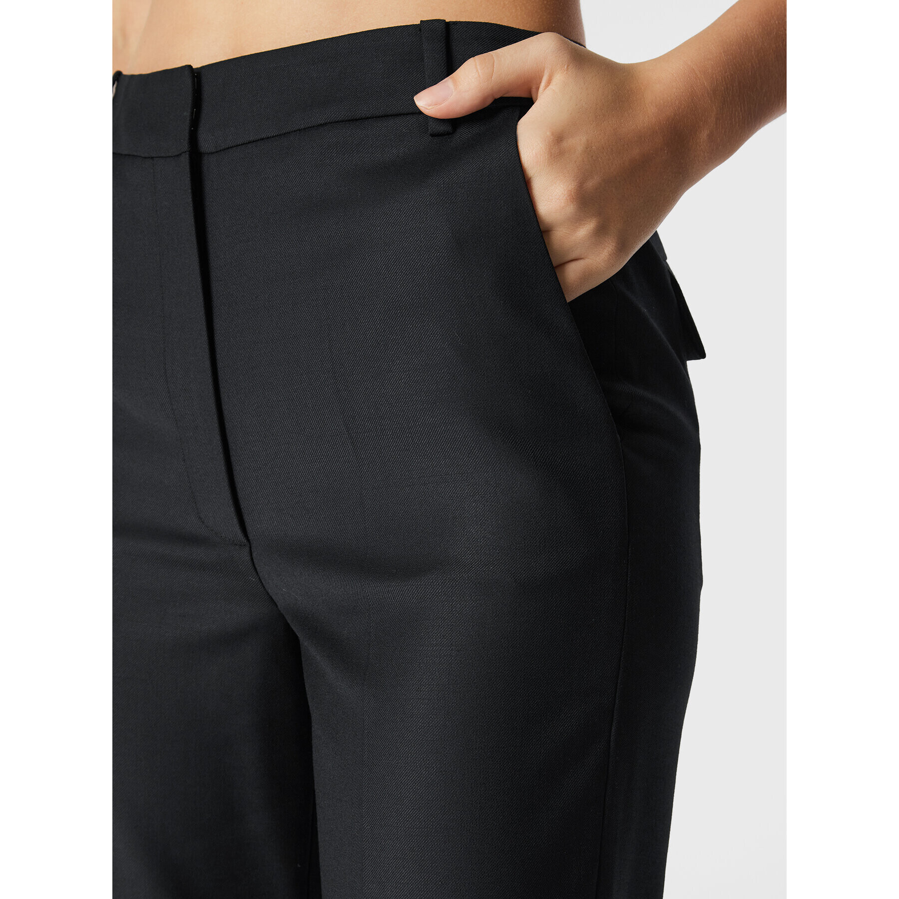 Simple Текстилни панталони LINDA TOL SPD550-01 Черен Regular Fit - Pepit.bg