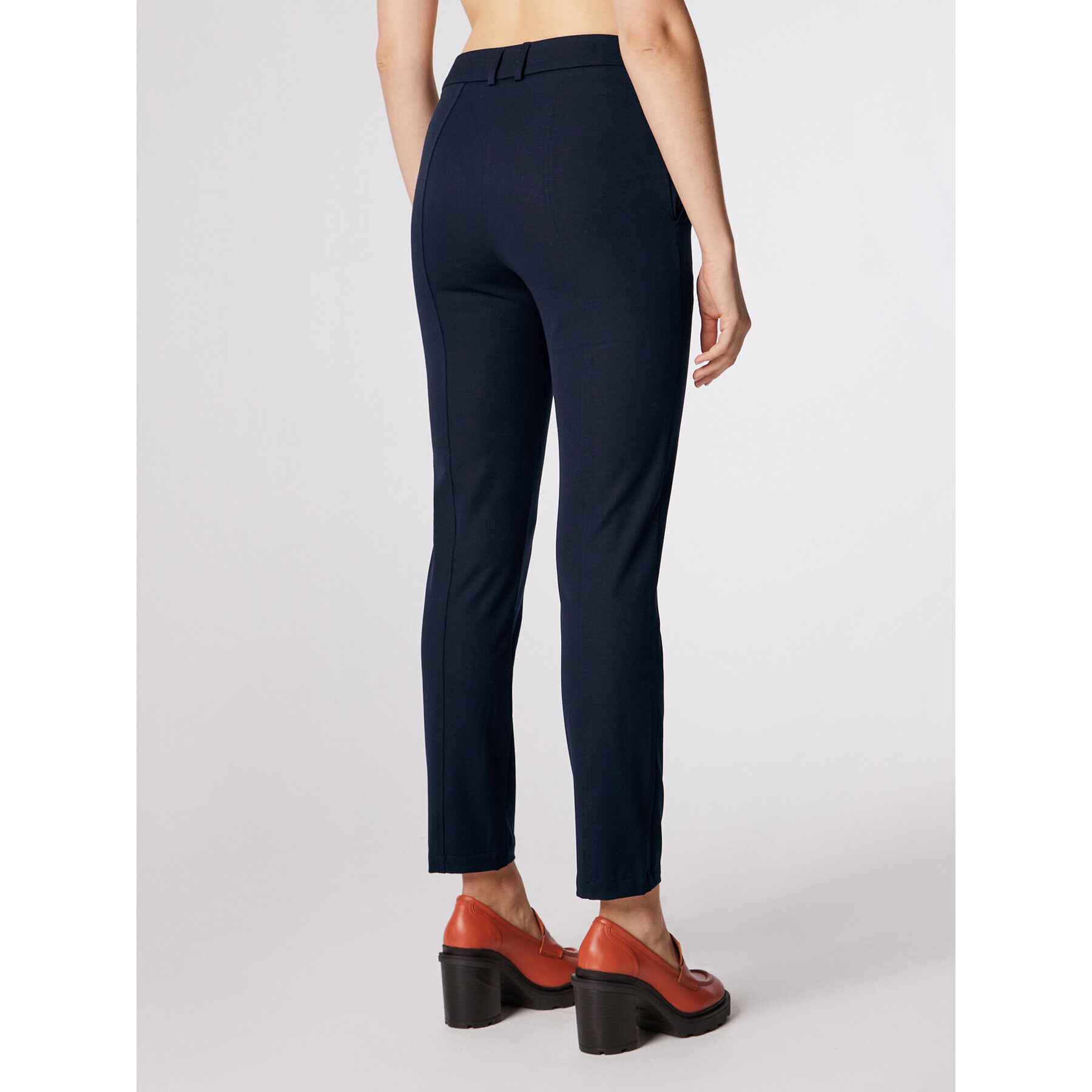 Simple Текстилни панталони SPD506-01 Тъмносин Slim Fit - Pepit.bg