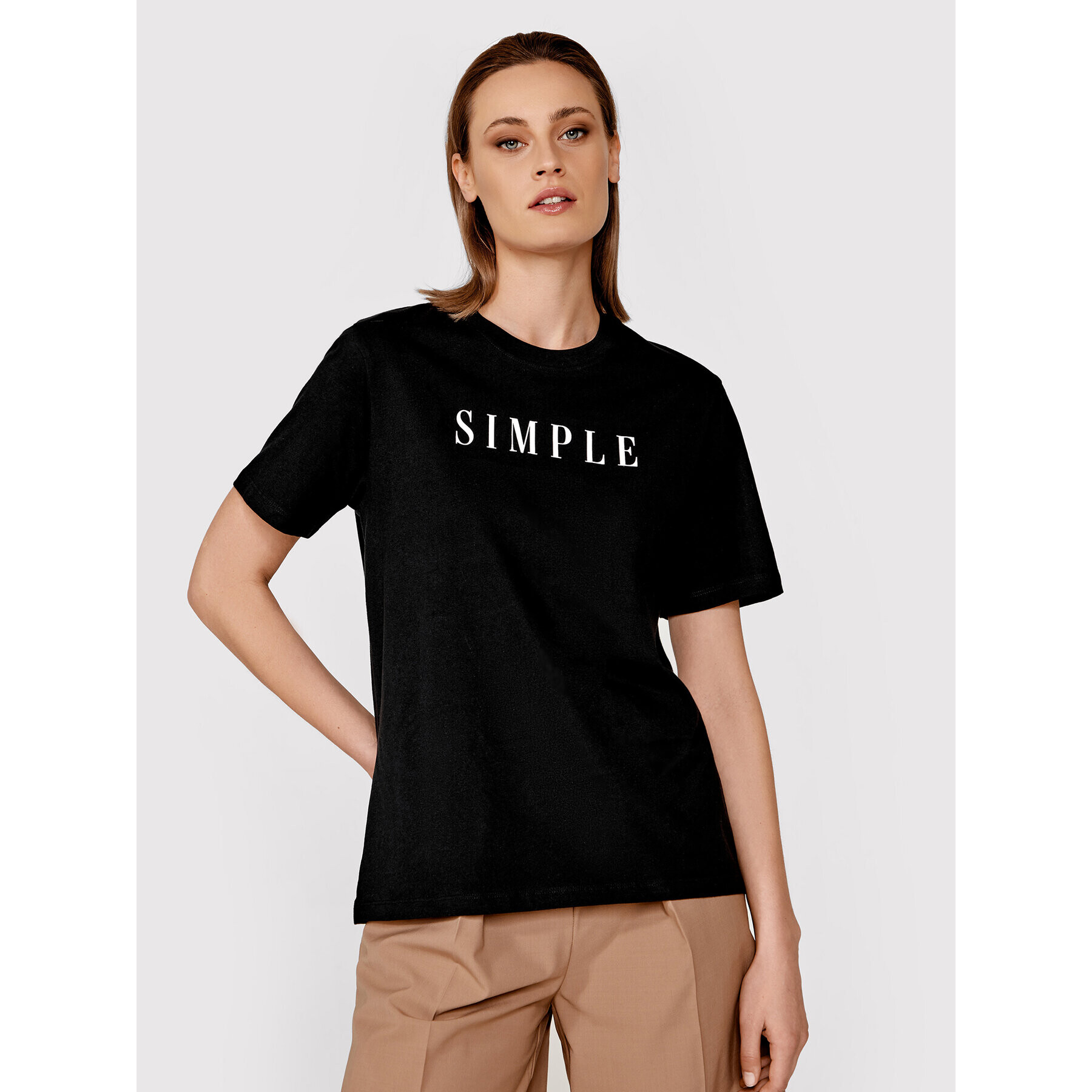 Simple Тишърт TSD036 Черен Regular Fit - Pepit.bg