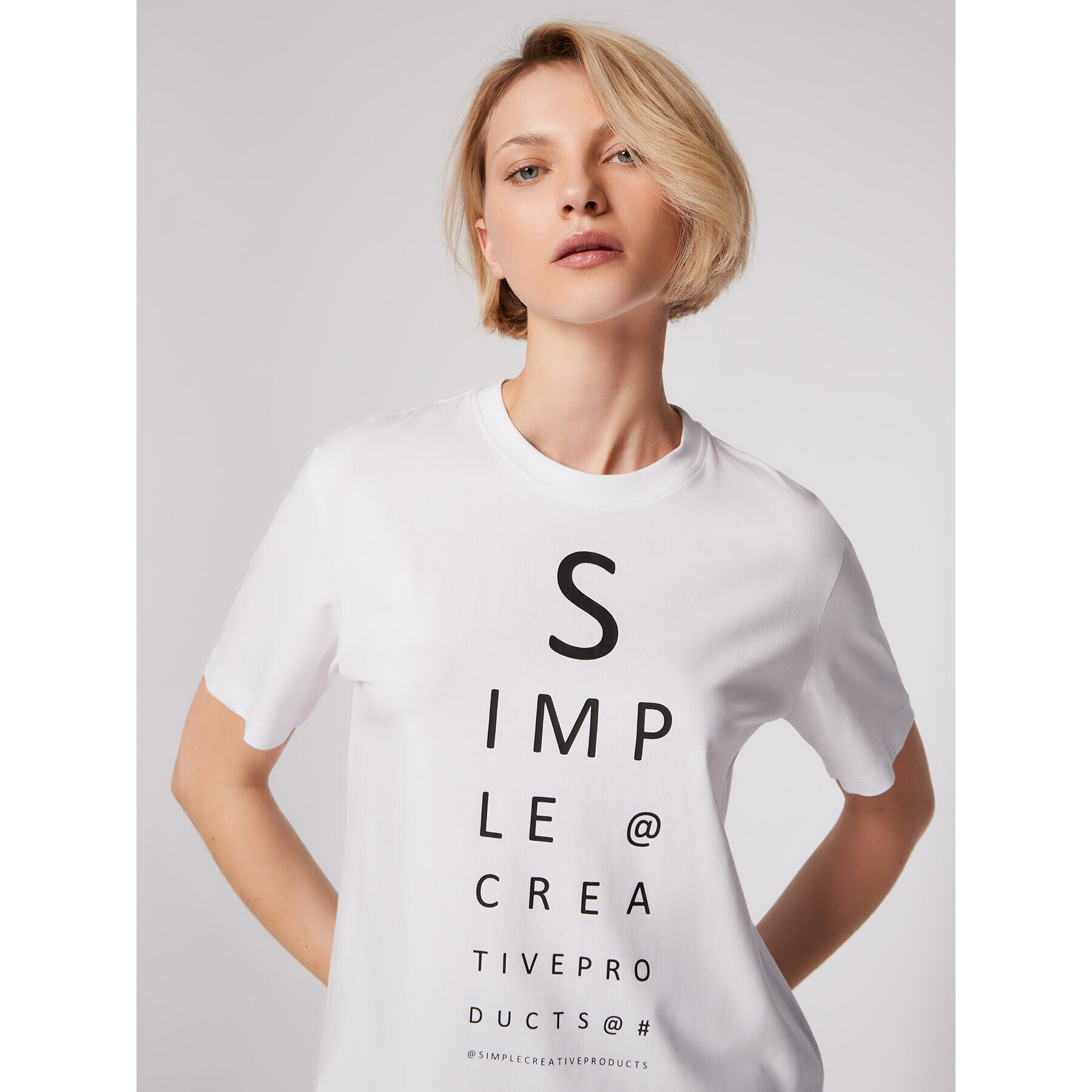 Simple Тишърт TSD500-01 Бял Relaxed Fit - Pepit.bg