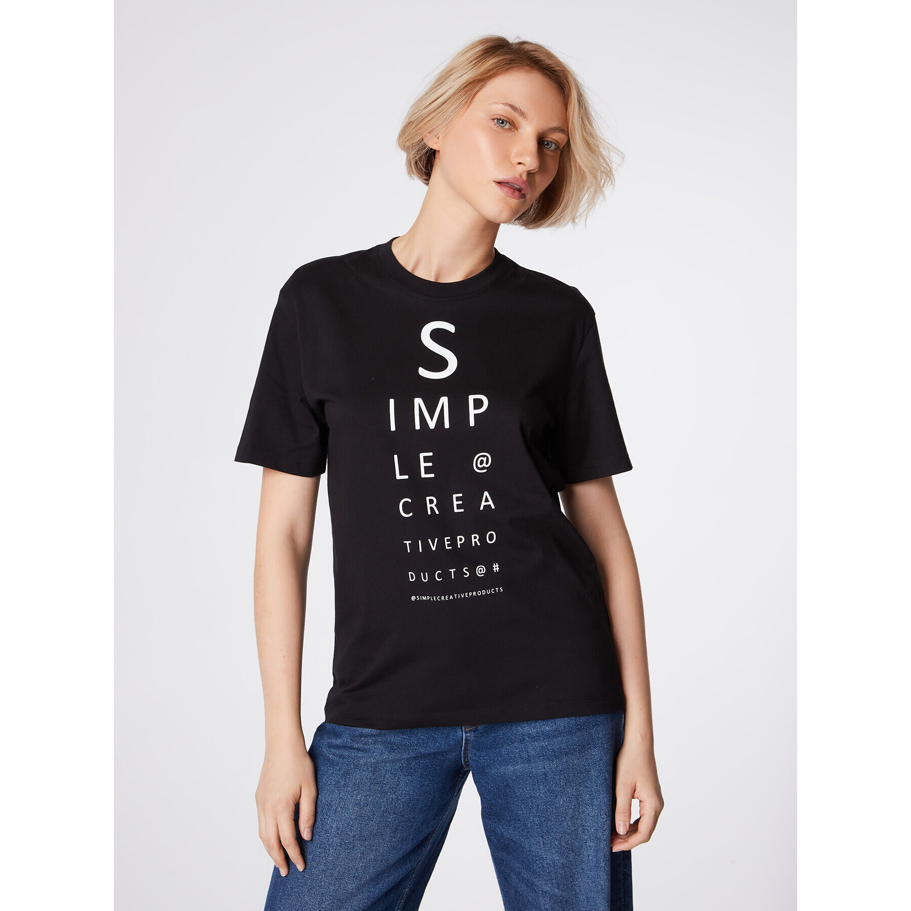 Simple Тишърт TSD500-02 Черен Relaxed Fit - Pepit.bg
