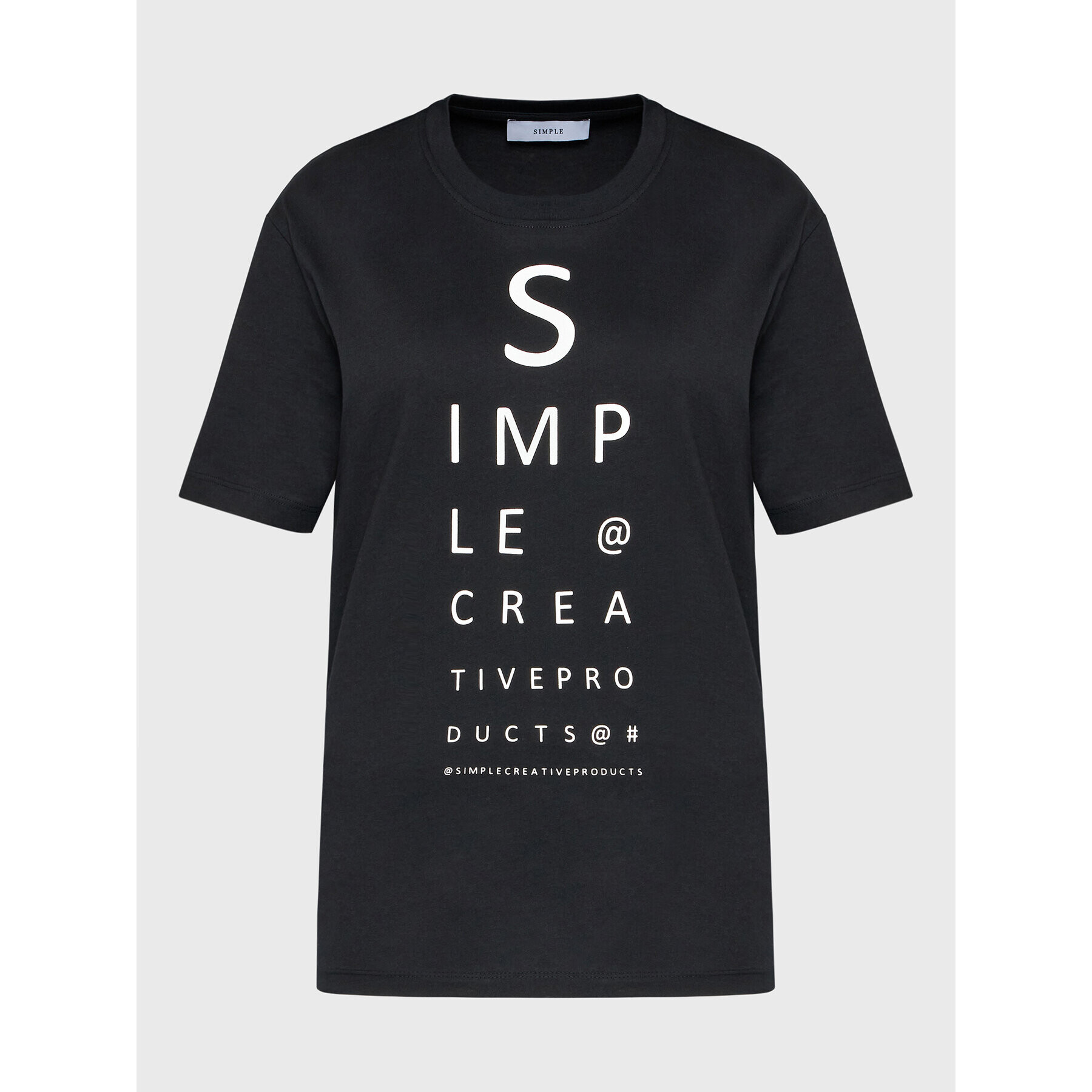 Simple Тишърт TSD500-02 Черен Relaxed Fit - Pepit.bg