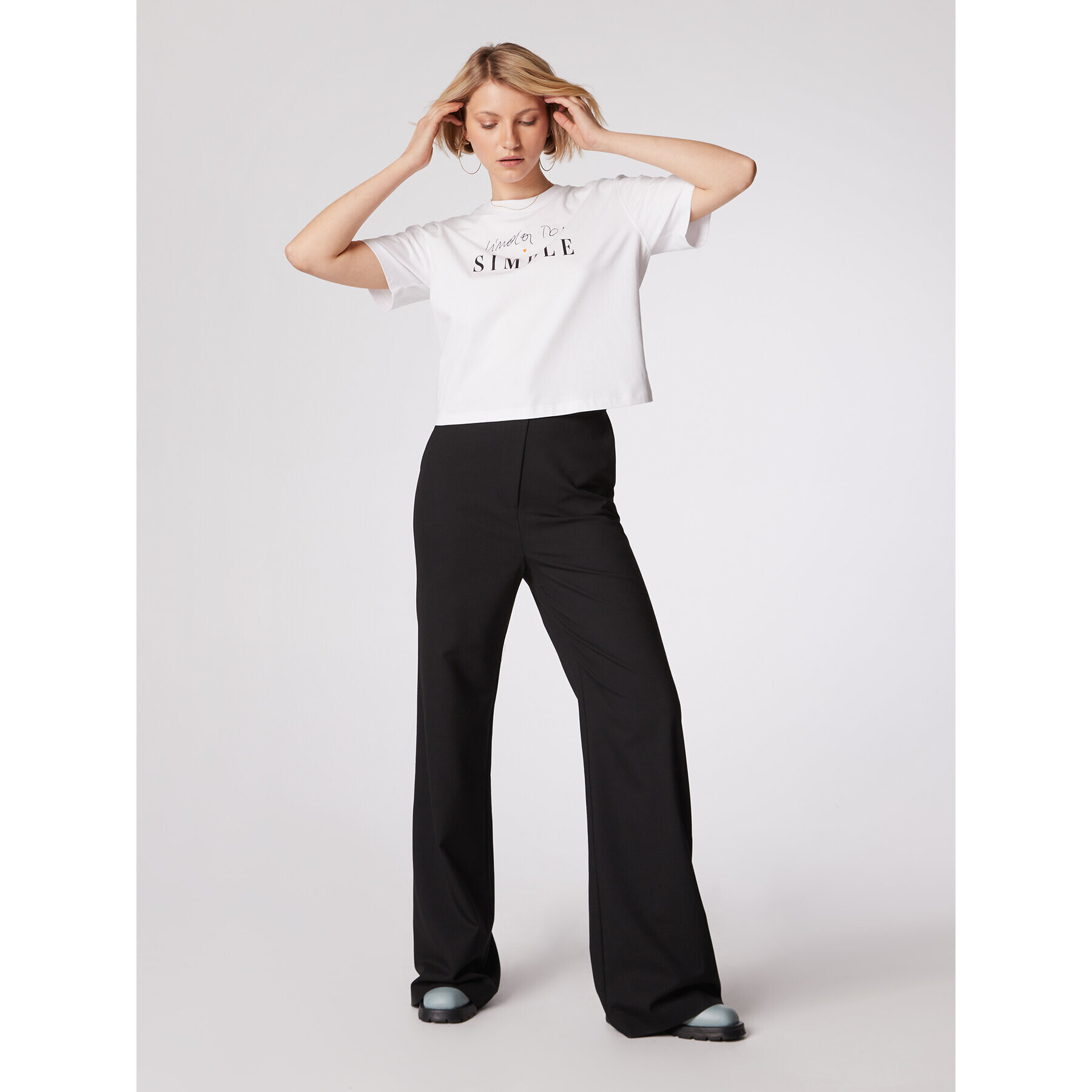 Simple Тишърт TSD550-01 Бял Relaxed Fit - Pepit.bg
