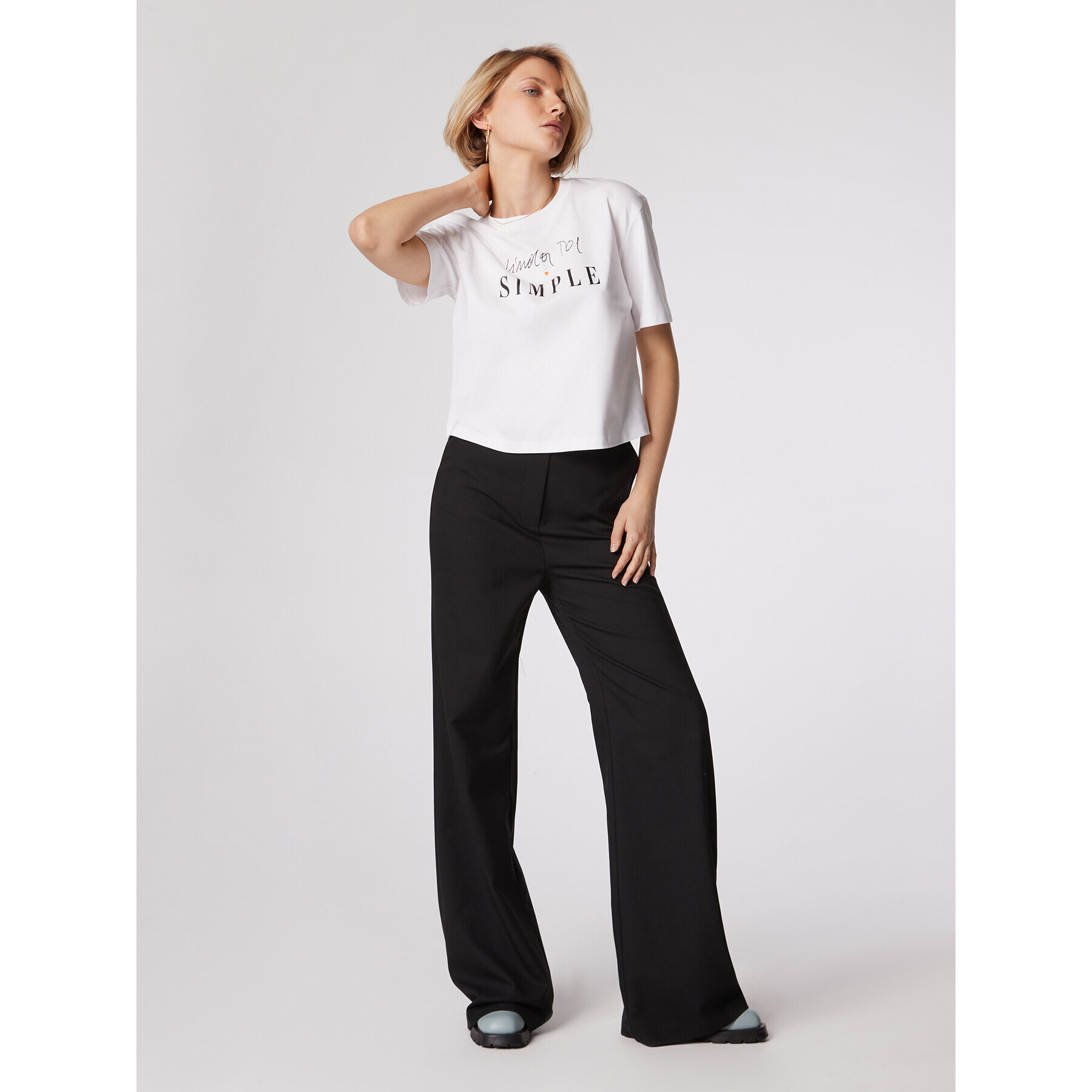 Simple Тишърт TSD550-01 Бял Relaxed Fit - Pepit.bg