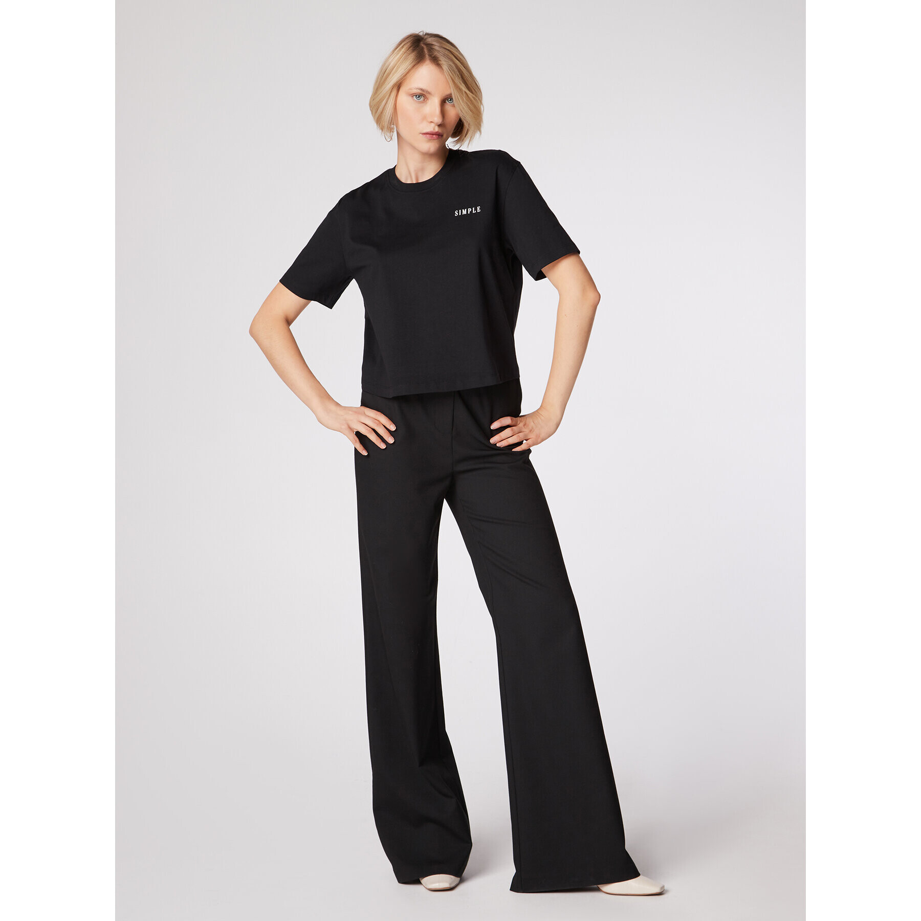 Simple Тишърт TSD551-01 Черен Relaxed Fit - Pepit.bg