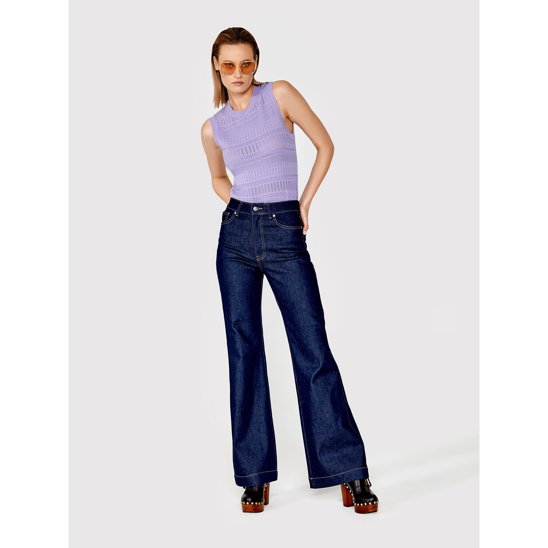 Simple топ SWD028 Виолетов Slim Fit - Pepit.bg
