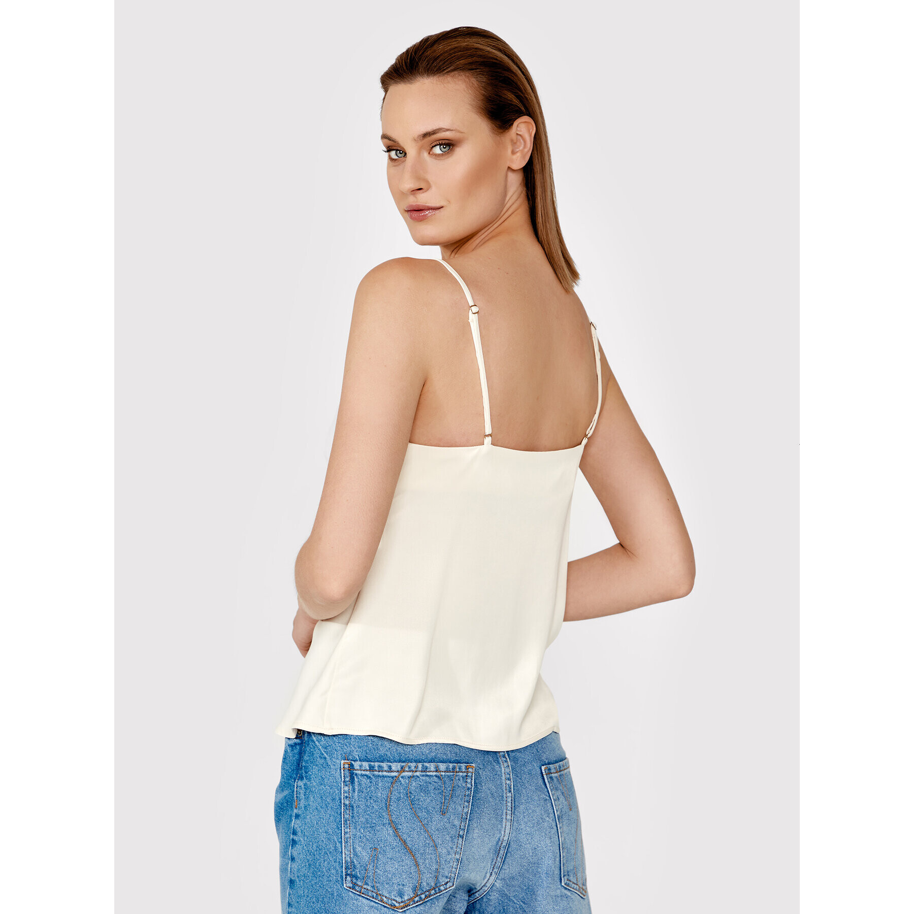 Simple топ TPD045 Бежов Regular Fit - Pepit.bg
