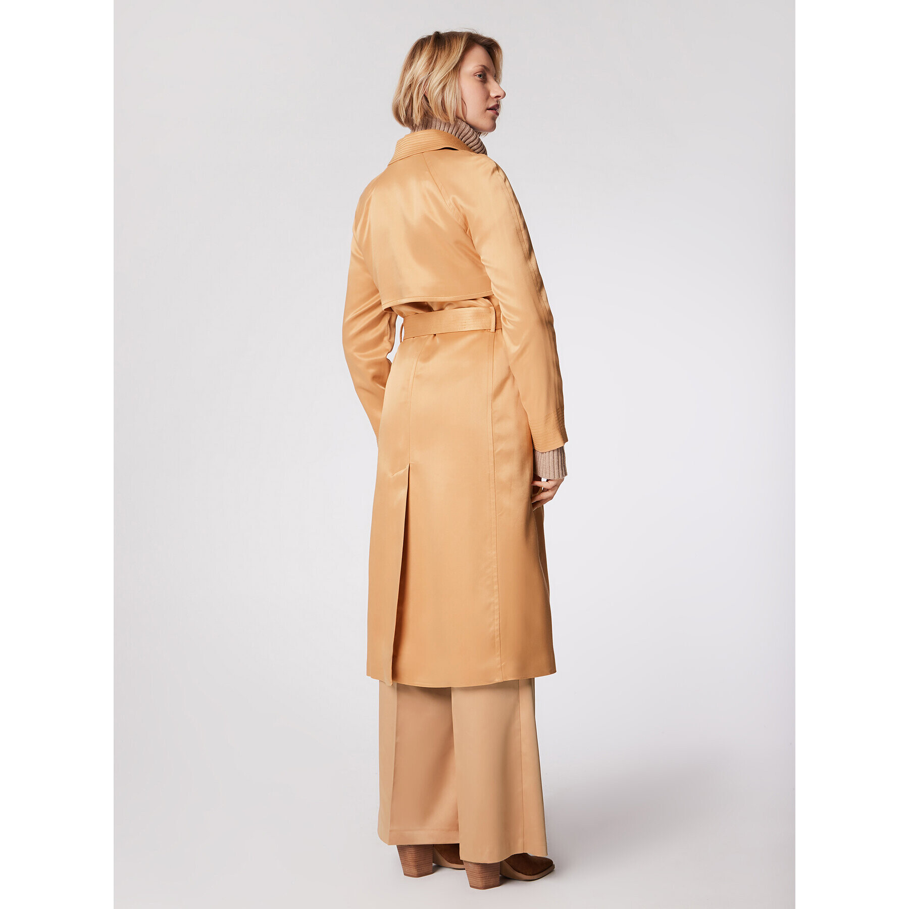 Simple Тренч PLD002 Кафяв Regular Fit - Pepit.bg