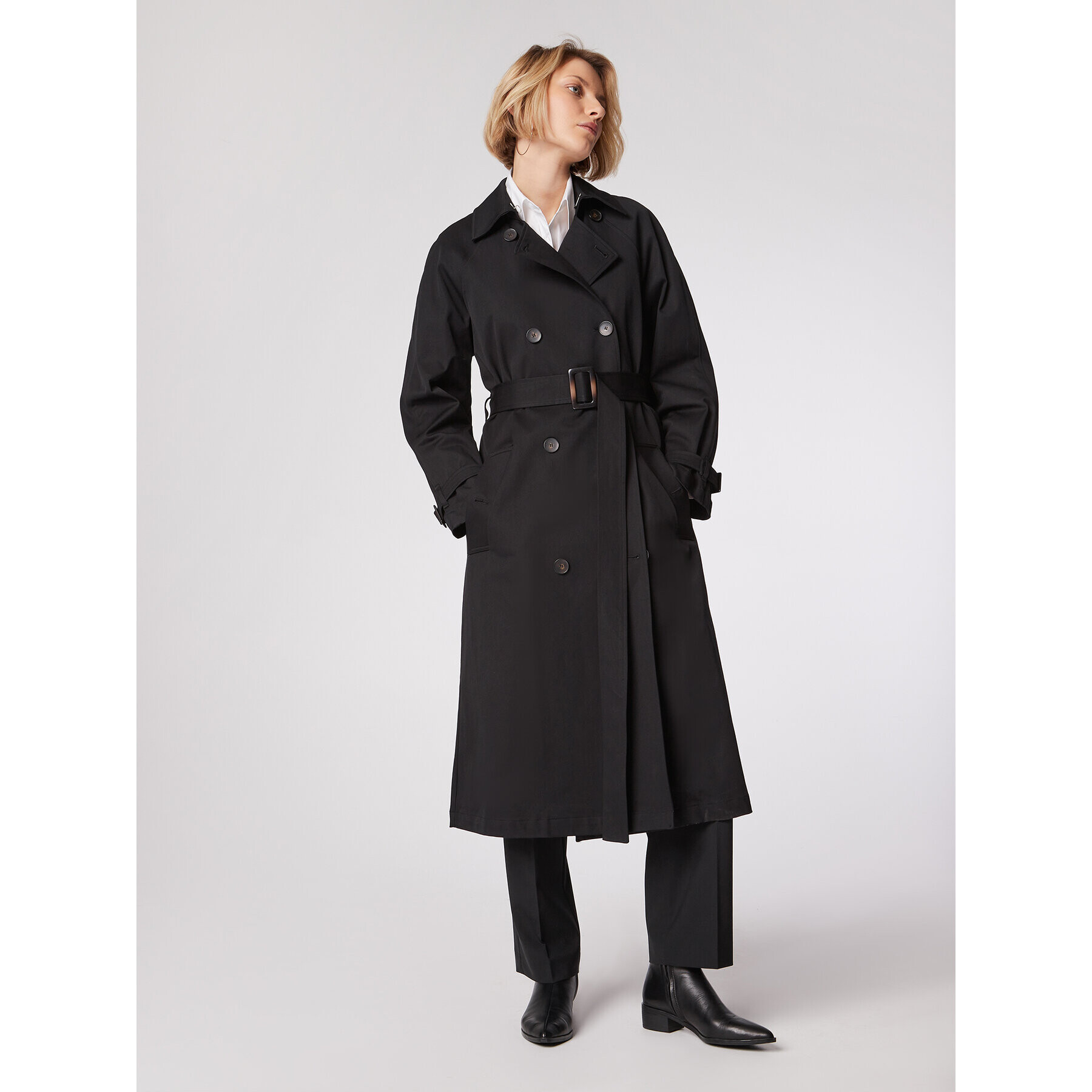 Simple Тренч PLD004 Черен Regular Fit - Pepit.bg