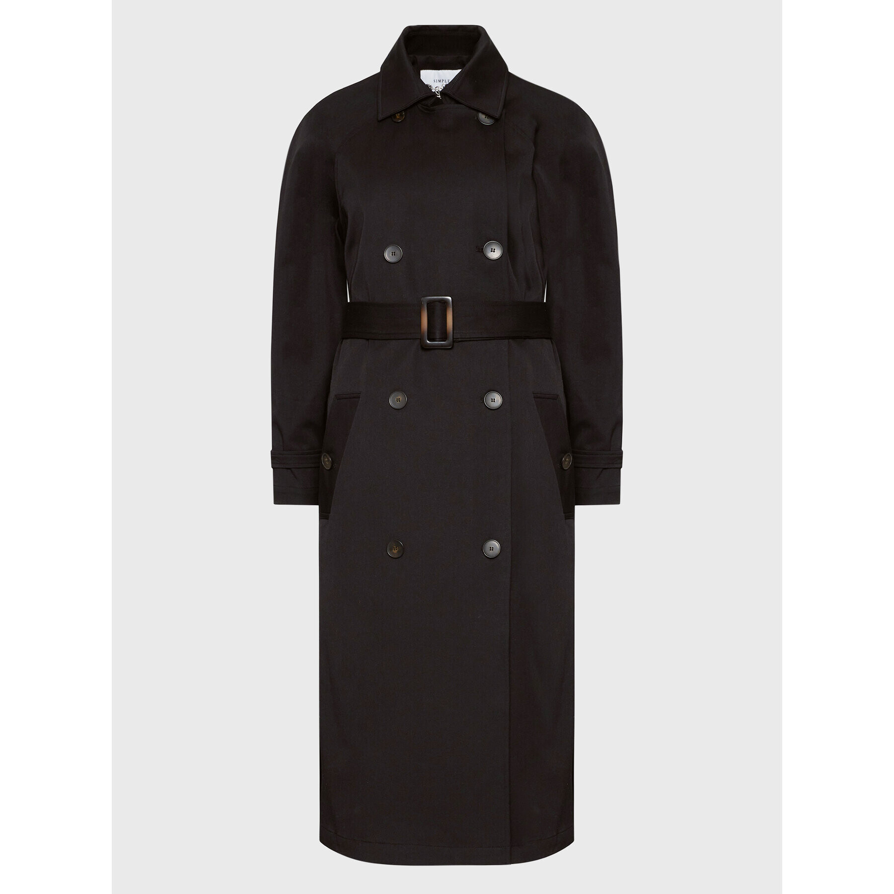 Simple Тренч PLD004 Черен Regular Fit - Pepit.bg