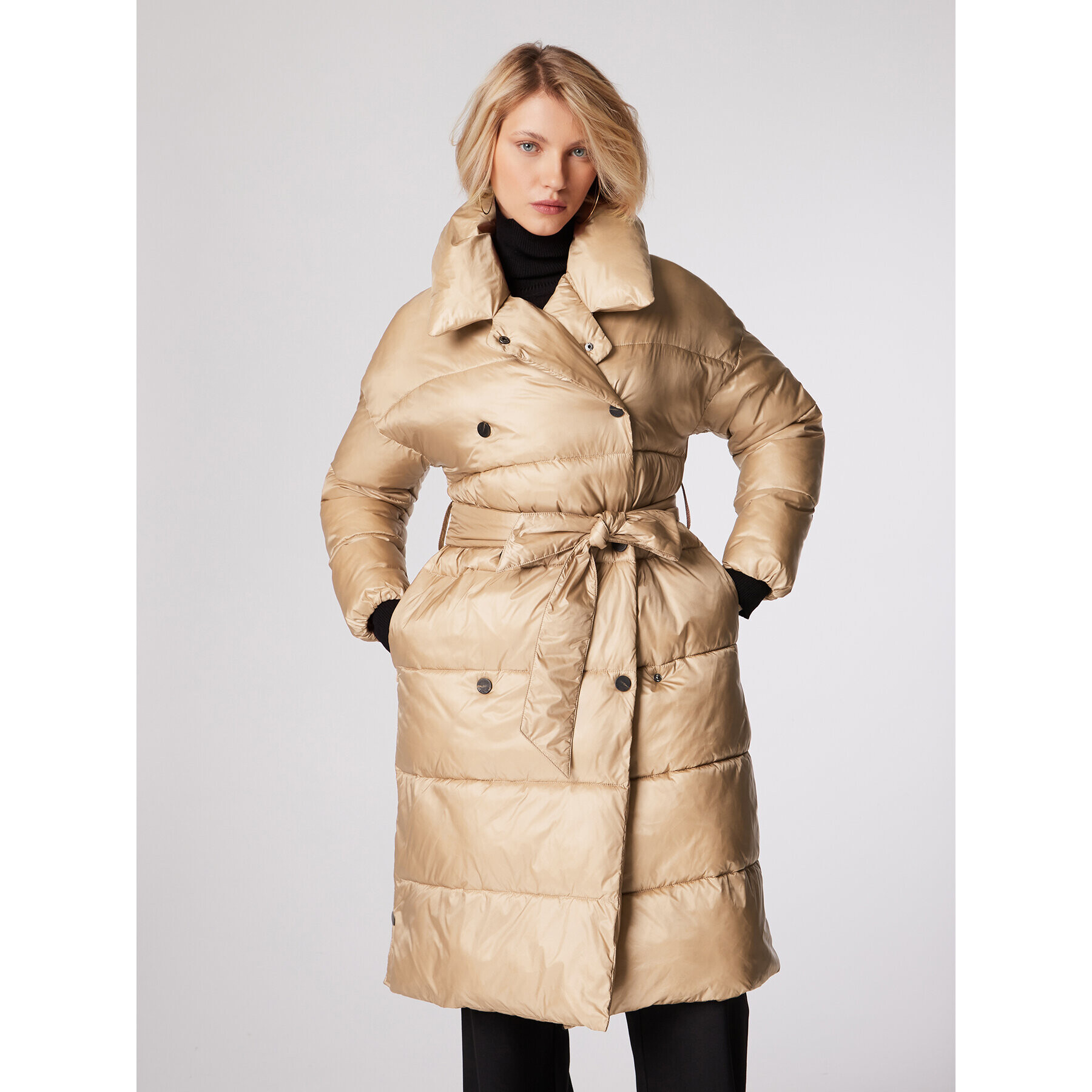 Simple Пухено яке PLD503-02 Бежов Relaxed Fit - Pepit.bg