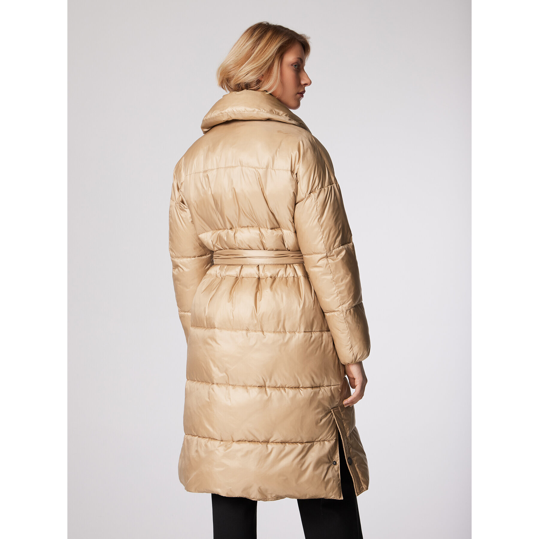 Simple Пухено яке PLD503-02 Бежов Relaxed Fit - Pepit.bg