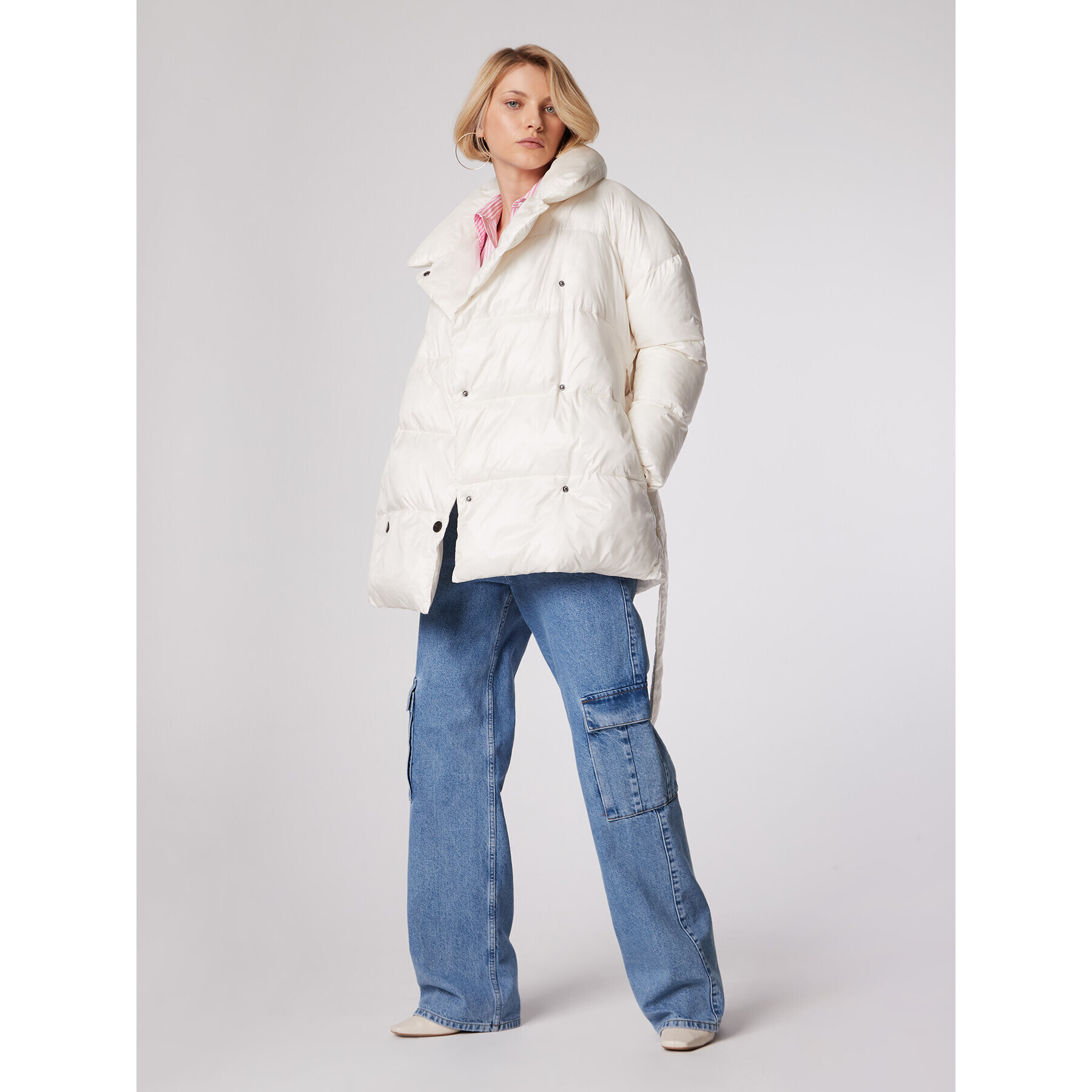 Simple Зимно яке KUD501-02 Бежов Relaxed Fit - Pepit.bg