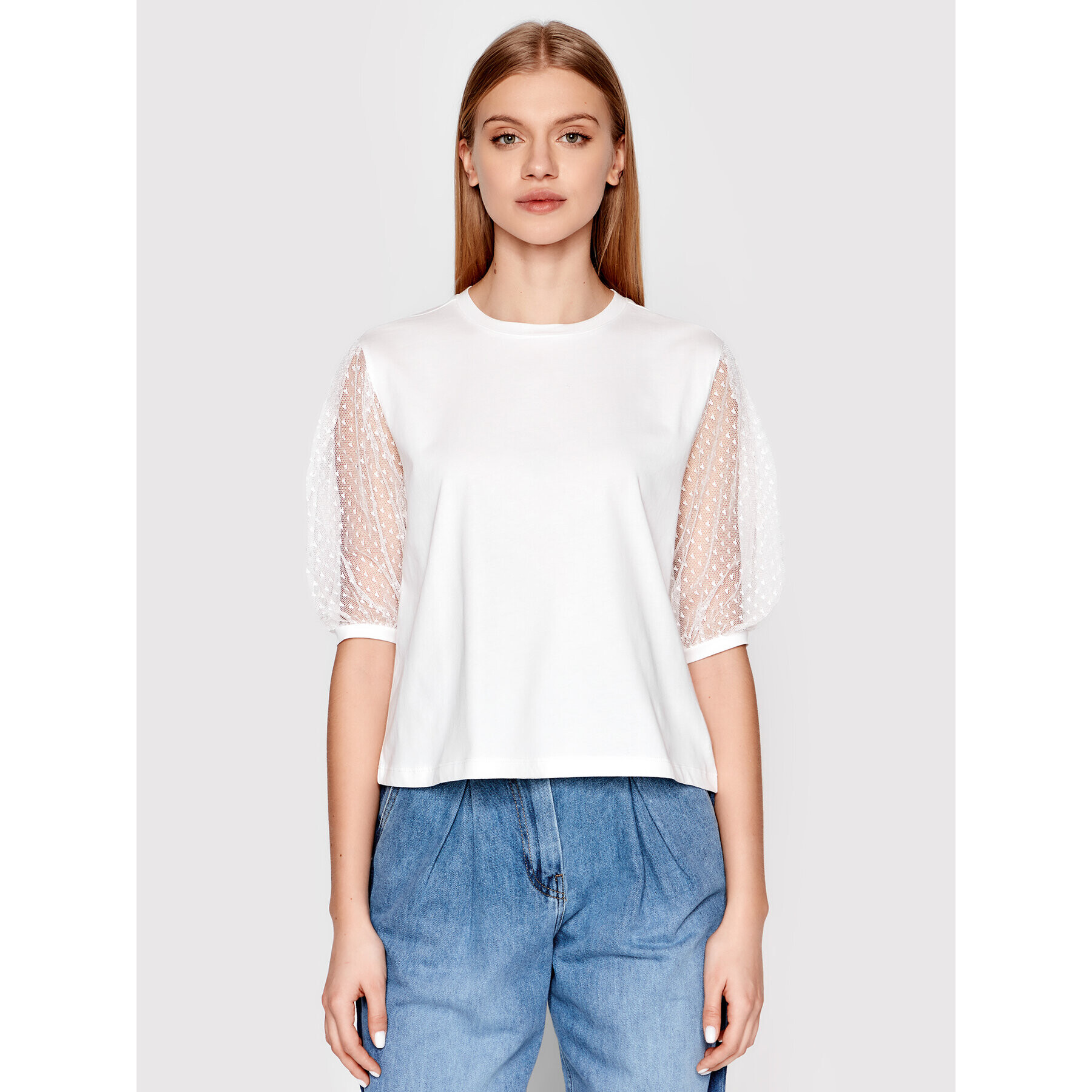 Sisley Блуза 3AIRL100N Бял Regular Fit - Pepit.bg