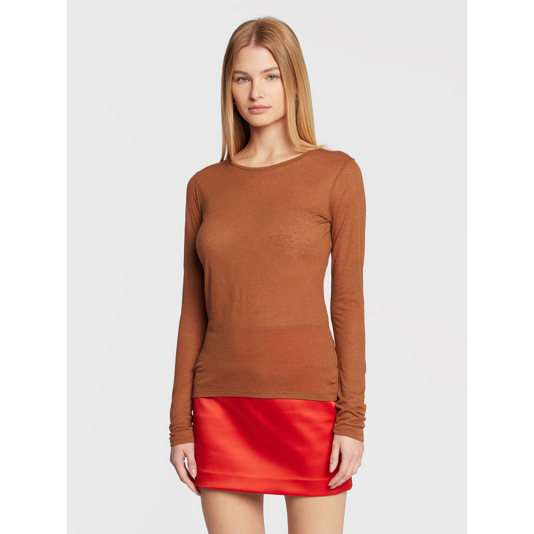 Sisley Блуза 3XY4L126X Кафяв Regular Fit - Pepit.bg
