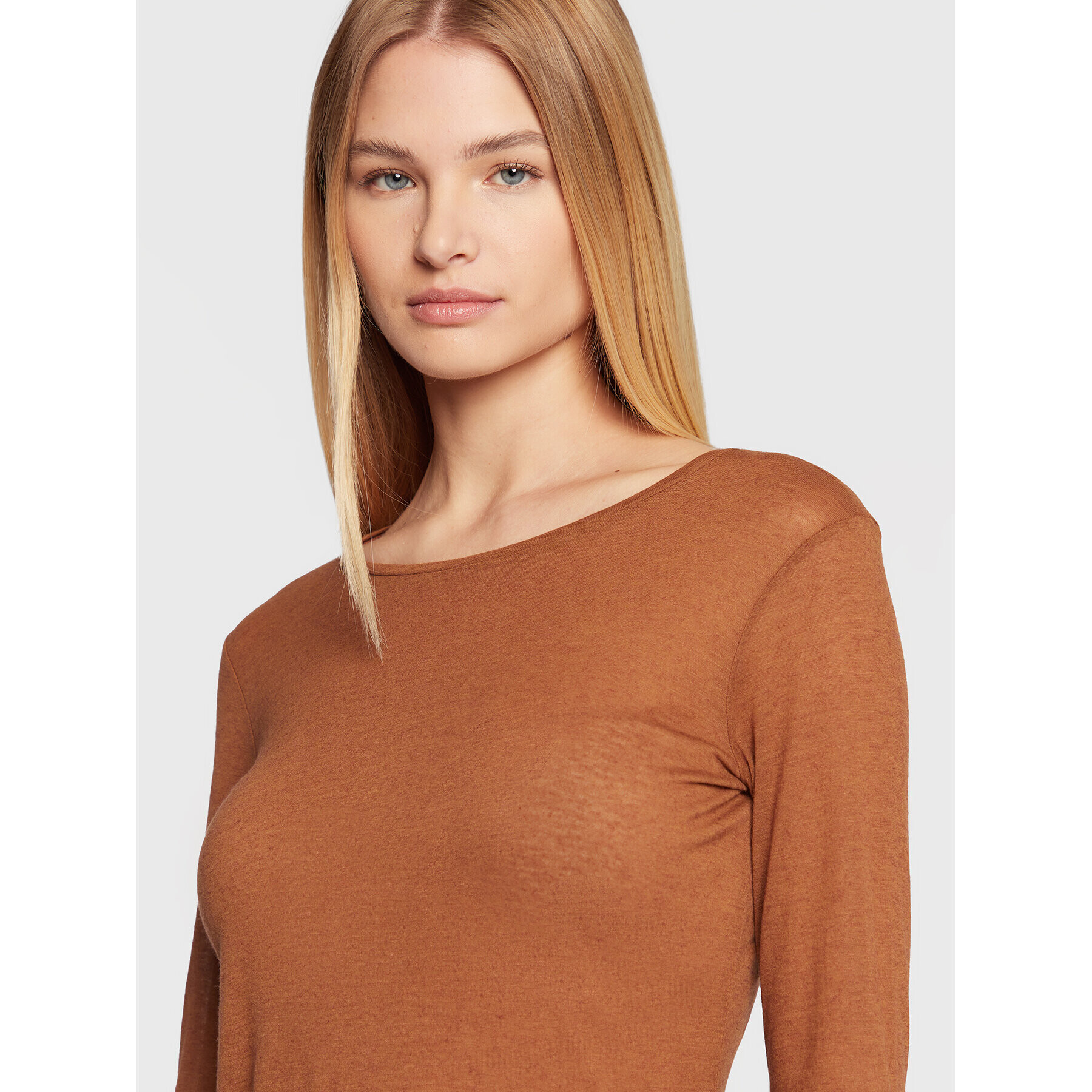 Sisley Блуза 3XY4L126X Кафяв Regular Fit - Pepit.bg