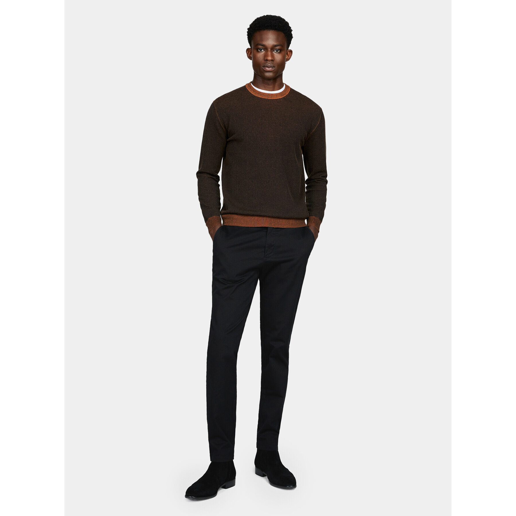 Sisley Чино панталони 4AIHSF021 Черен Slim Fit - Pepit.bg