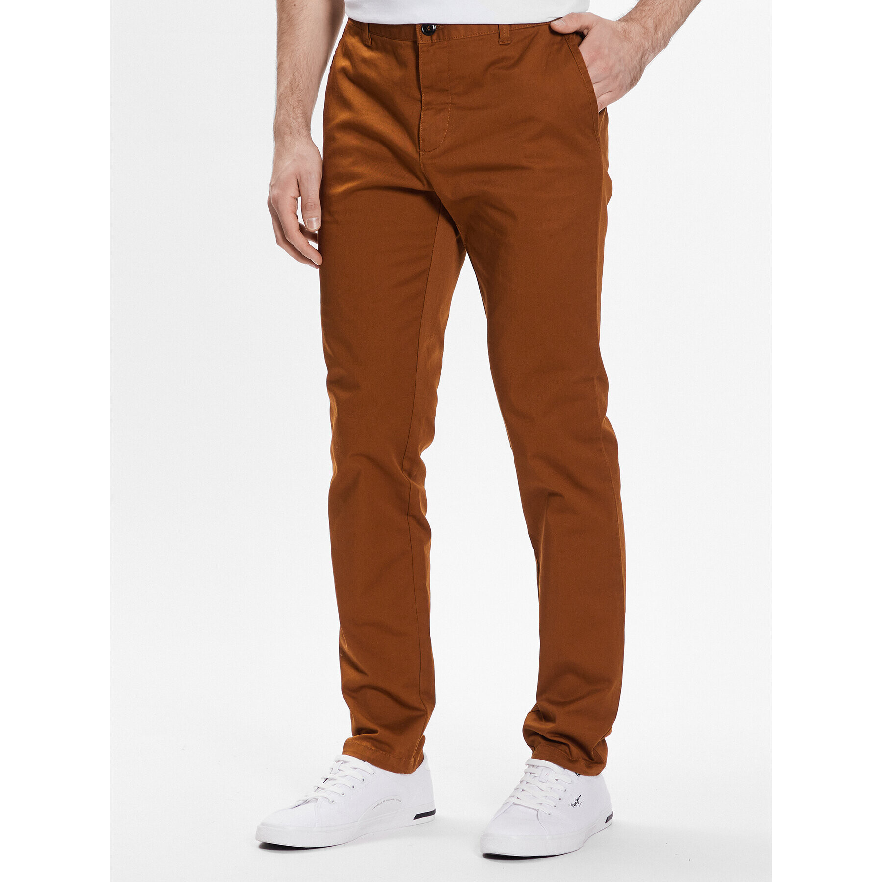 Sisley Чино панталони 4AIHSF021 Кафяв Slim Fit - Pepit.bg