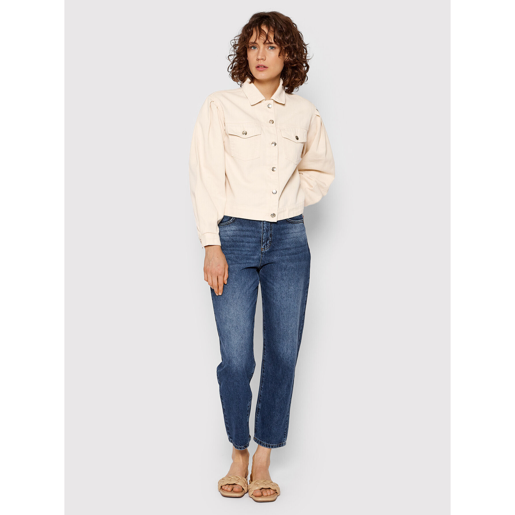 Sisley Дънки 4ZOLLE003 Тъмносин Mom Fit - Pepit.bg