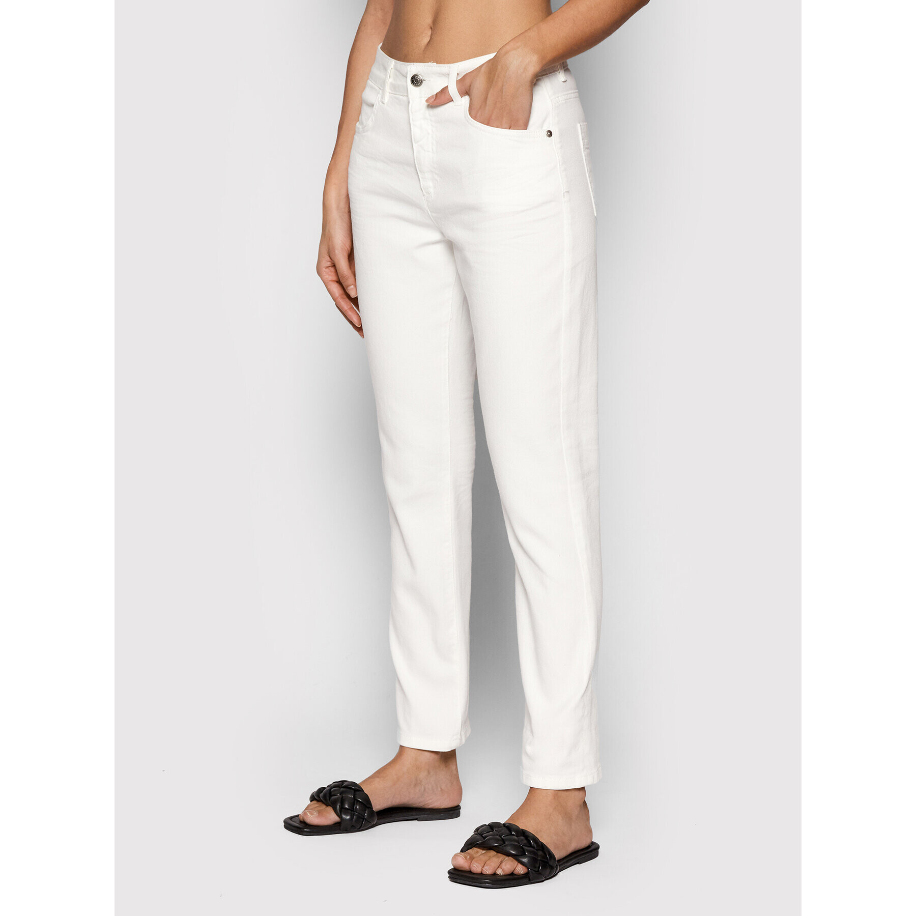 Sisley Дънки 4ZQSLE007 Бял Slim Fit - Pepit.bg