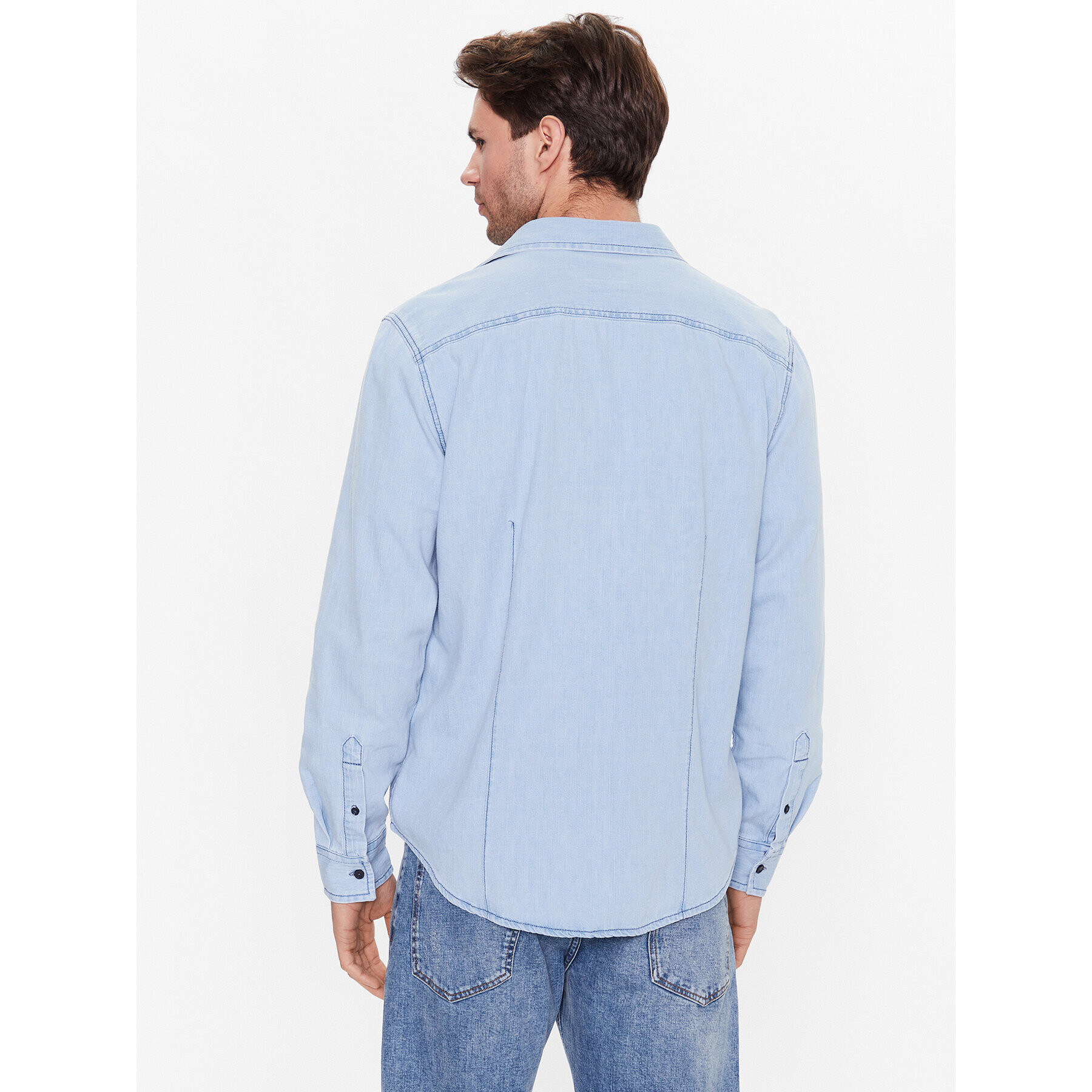 Sisley дънкова риза 5FV6SQ017 Син Regular Fit - Pepit.bg