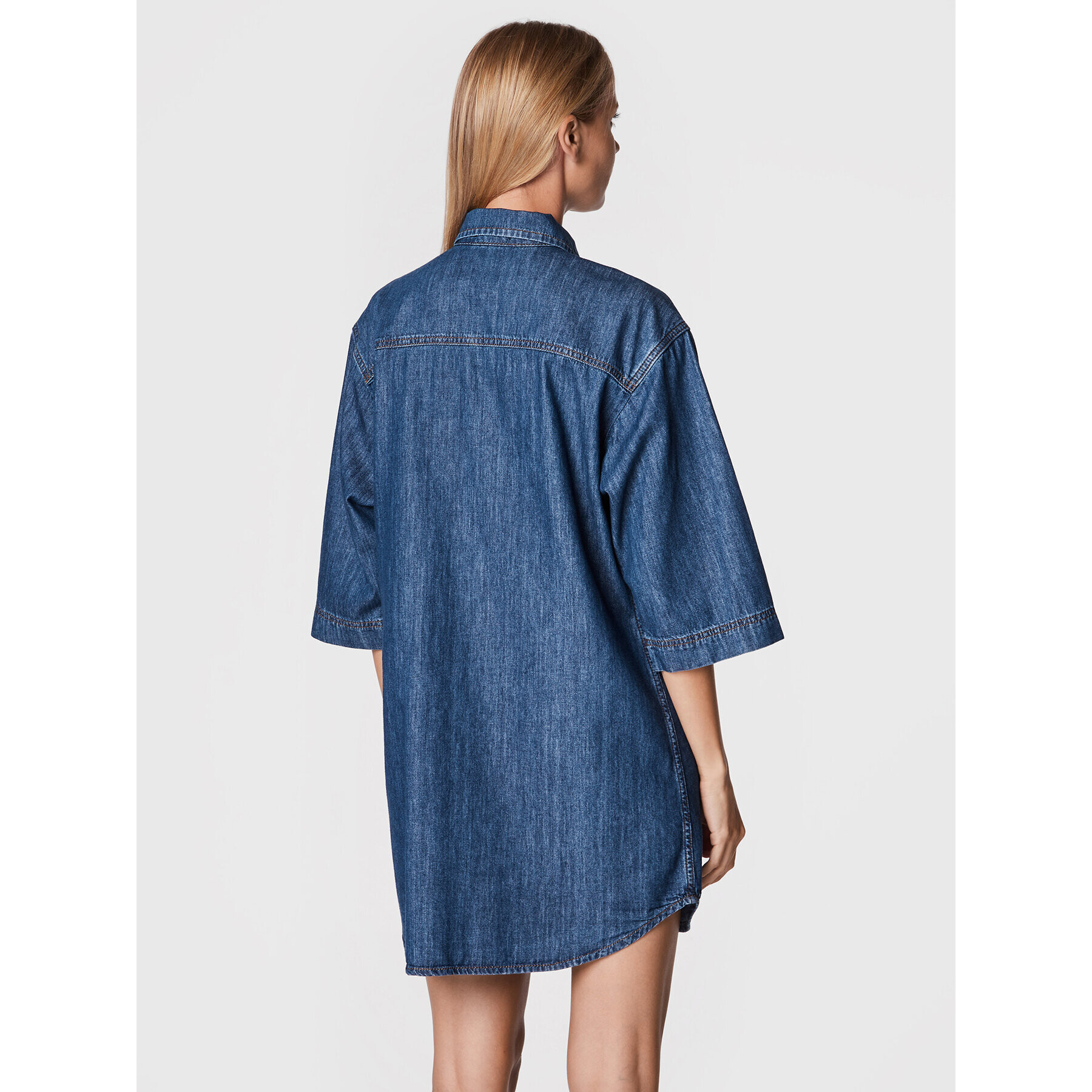 Sisley Дънкова рокля 4FU6LV023 Син Regular Fit - Pepit.bg