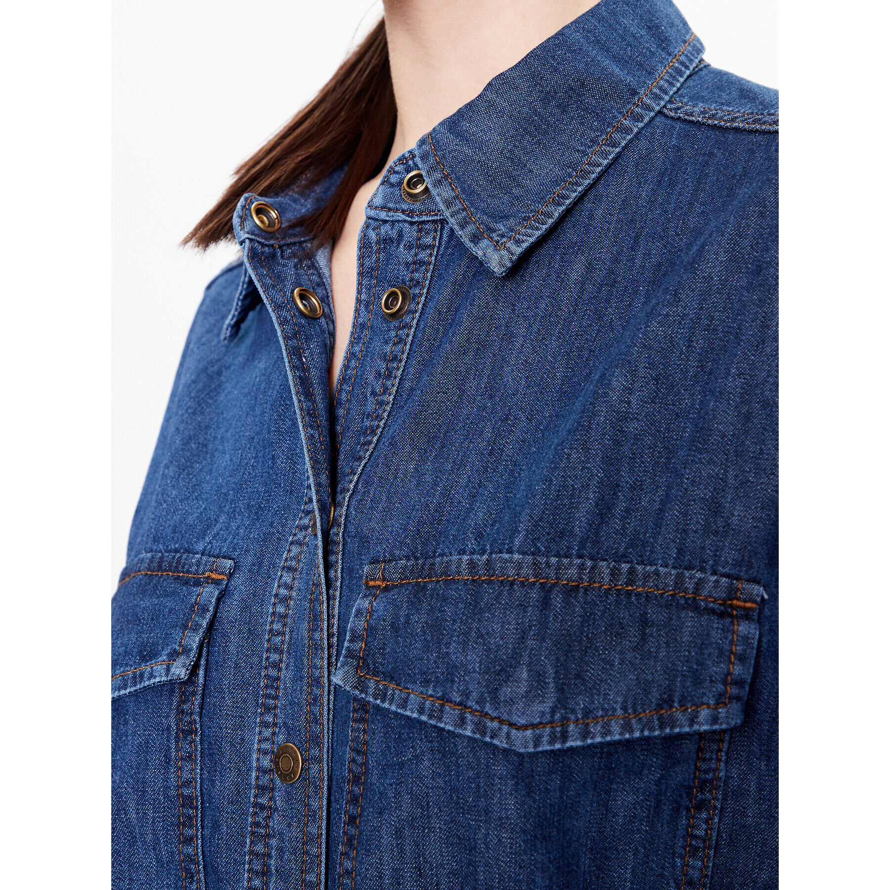 Sisley Дънкова рокля 4FU6LV039 Тъмносин Regular Fit - Pepit.bg