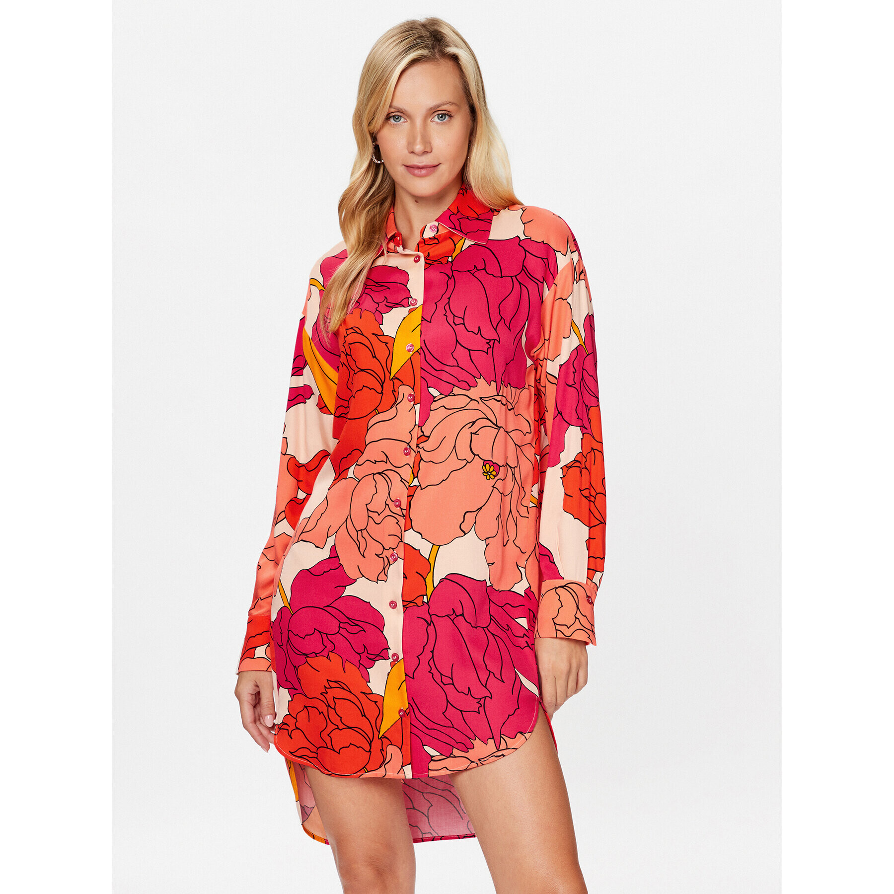 Sisley Ежедневна рокля 40NMLV03I Червен Regular Fit - Pepit.bg