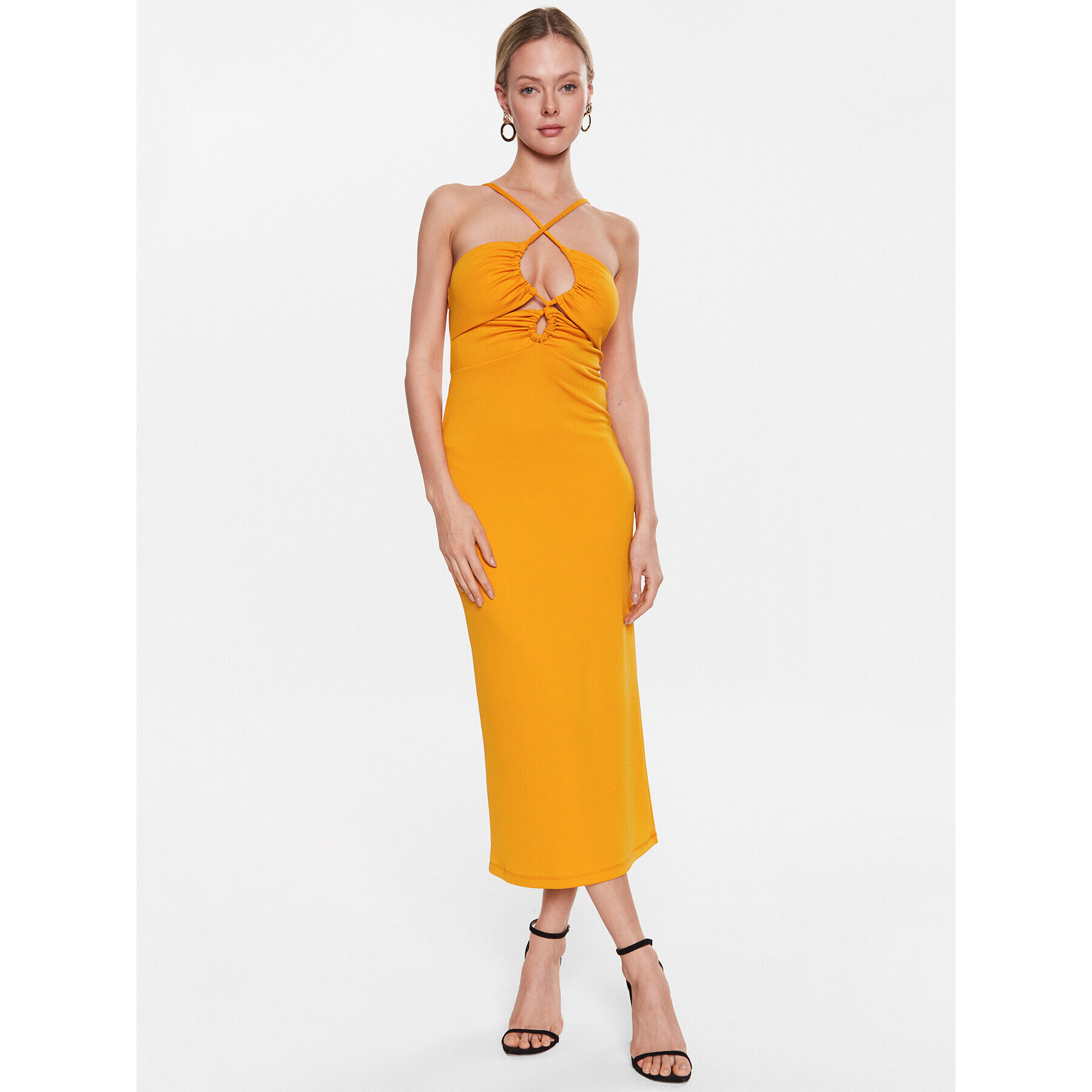 Sisley Ежедневна рокля 41L1LV03U Жълт Regular Fit - Pepit.bg
