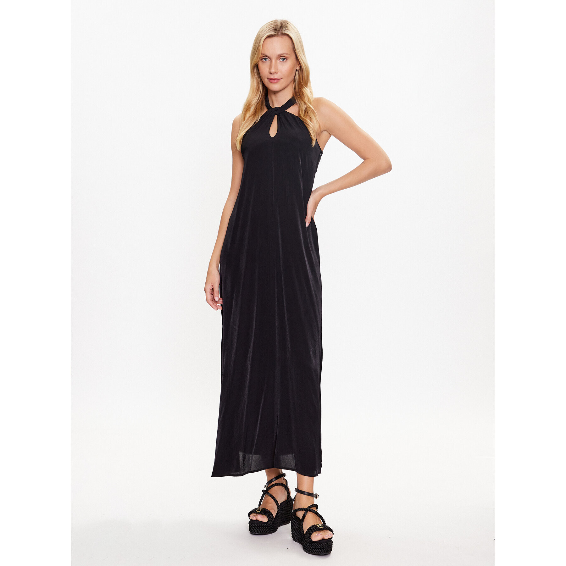 Sisley Ежедневна рокля 48PWLV043 Черен Regular Fit - Pepit.bg