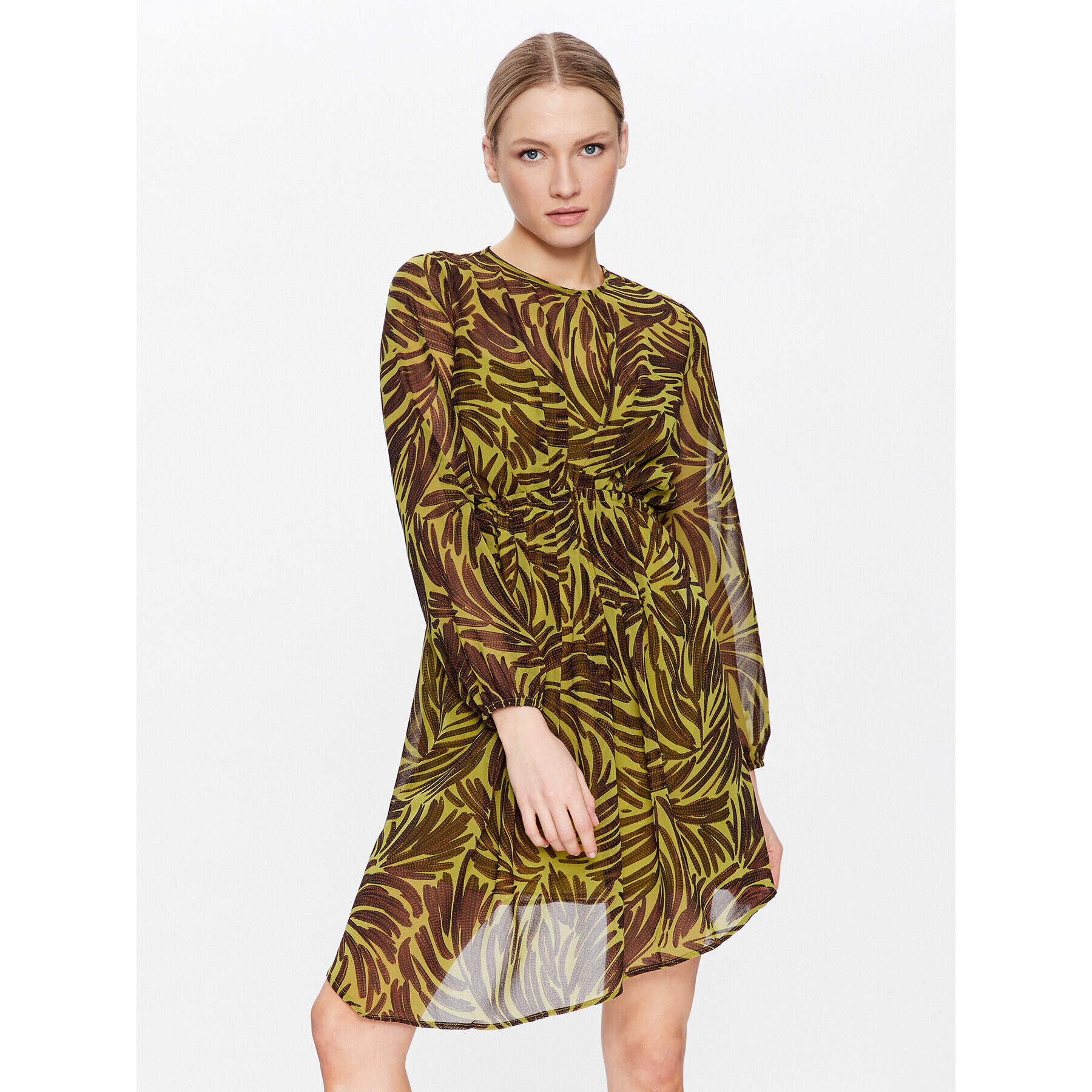 Sisley Ежедневна рокля 4W7XLV036 Зелен Regular Fit - Pepit.bg