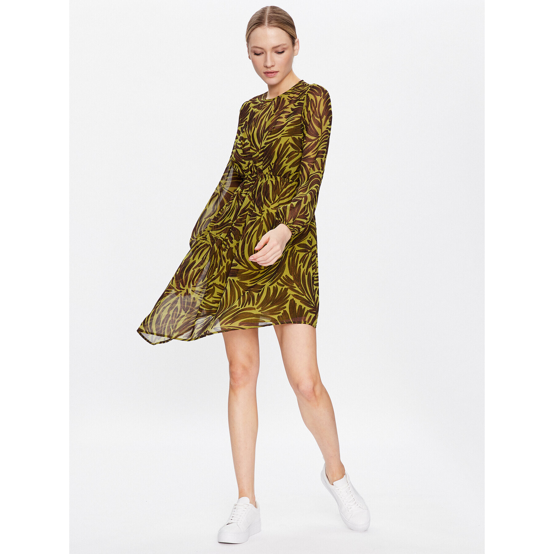 Sisley Ежедневна рокля 4W7XLV036 Зелен Regular Fit - Pepit.bg