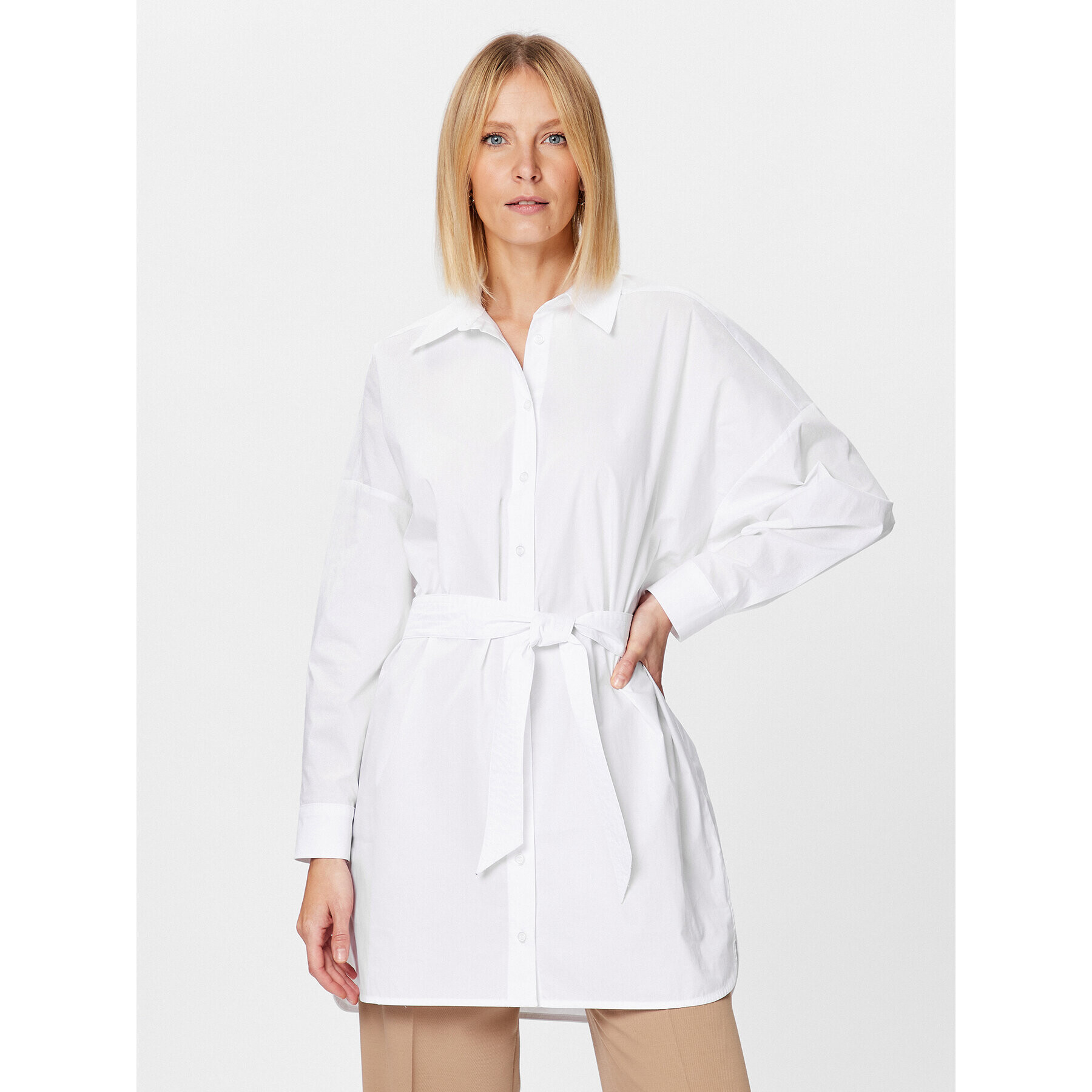 Sisley Ежедневна рокля 4WMELV03G Бял Regular Fit - Pepit.bg