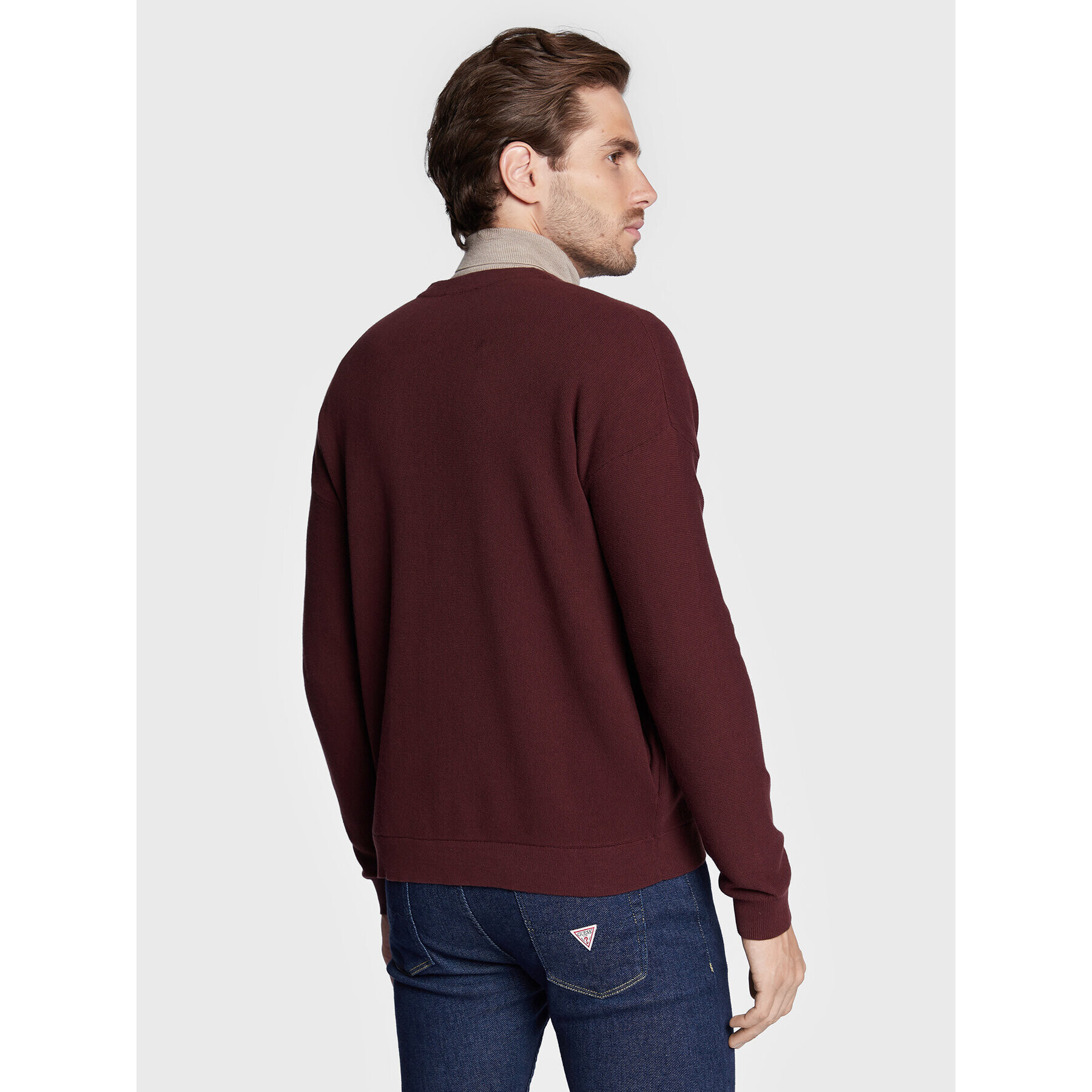 Sisley Кардиган 10C1S600A Бордо Regular Fit - Pepit.bg