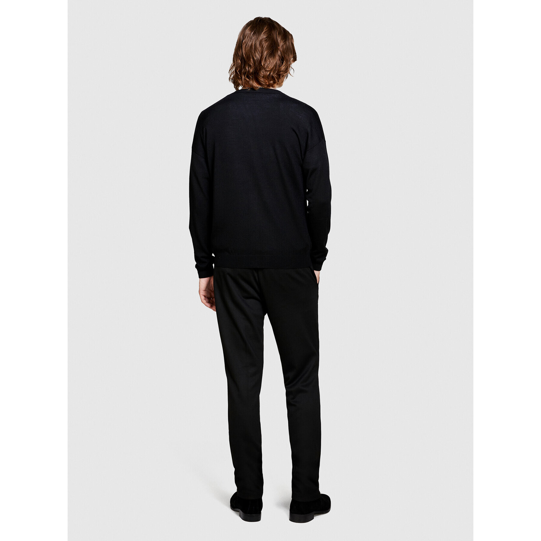Sisley Кардиган 11BAS600J Черен Regular Fit - Pepit.bg