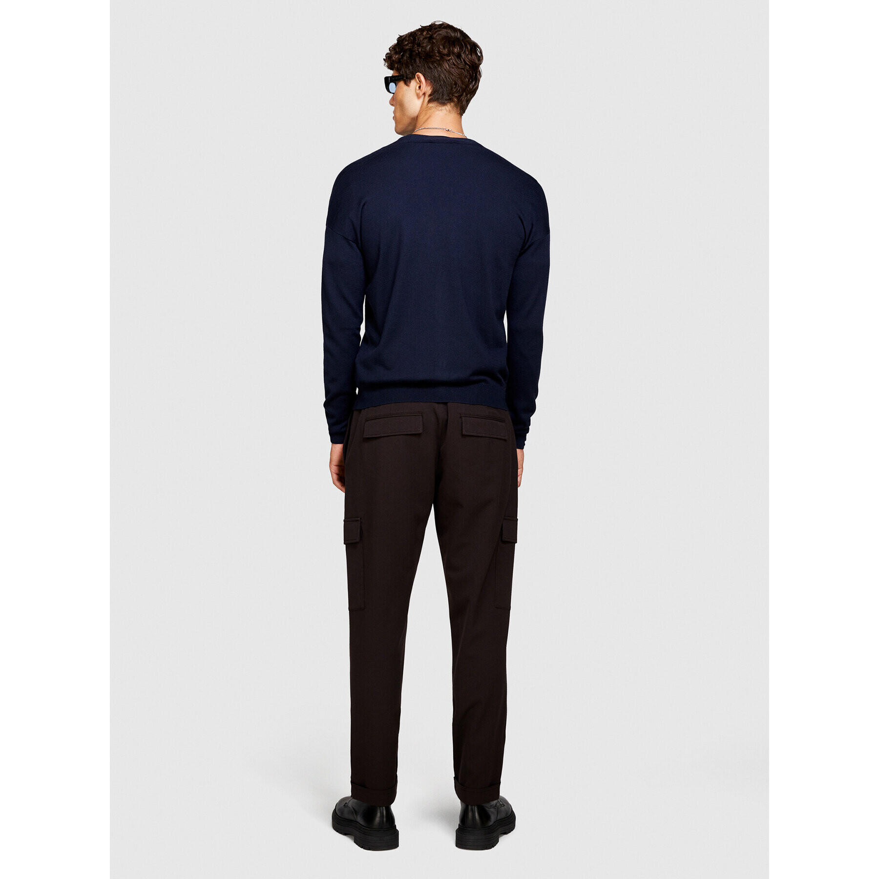 Sisley Кардиган 11BAS600J Тъмносин Regular Fit - Pepit.bg