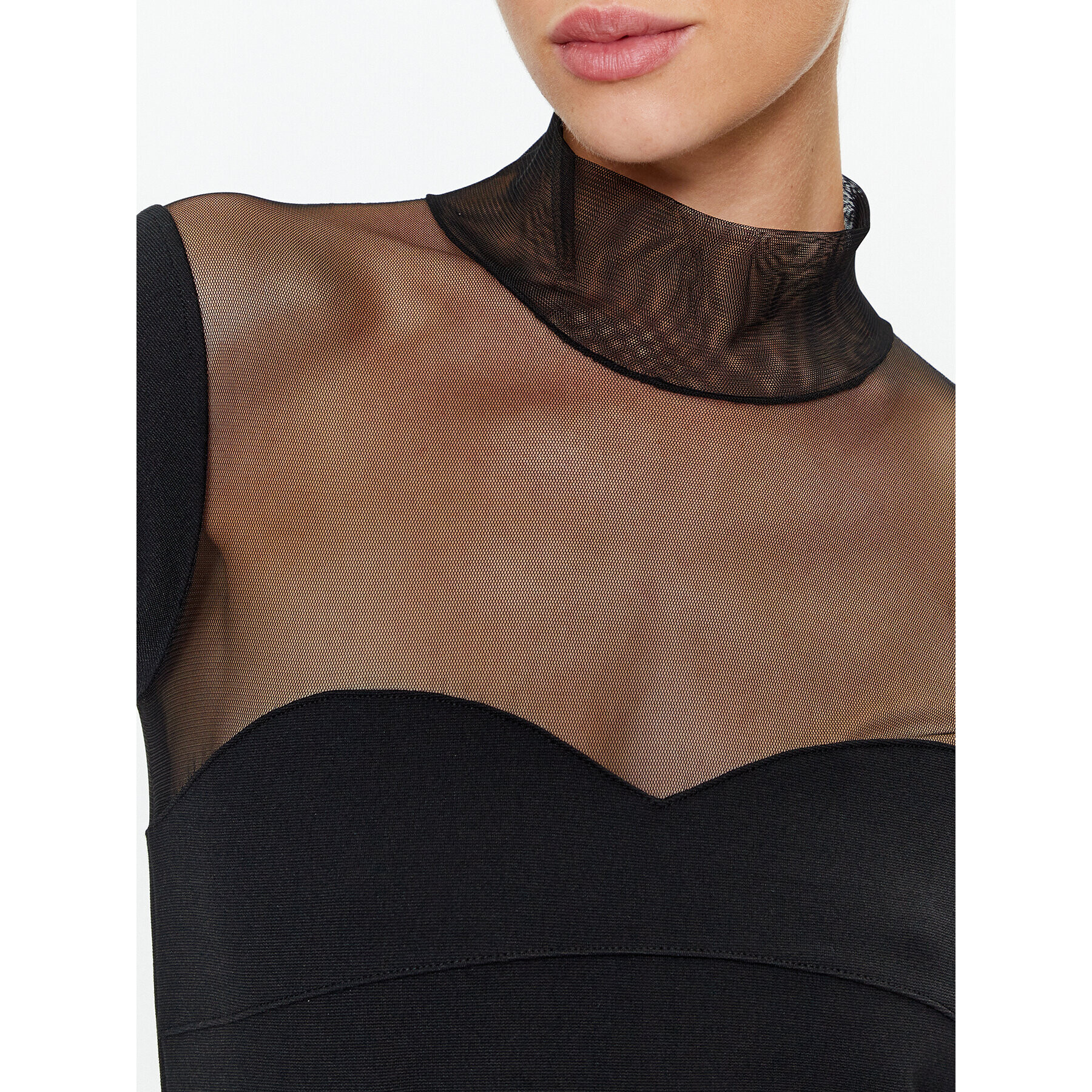 Sisley Коктейлна рокля 4V3CLV04F Черен Slim Fit - Pepit.bg