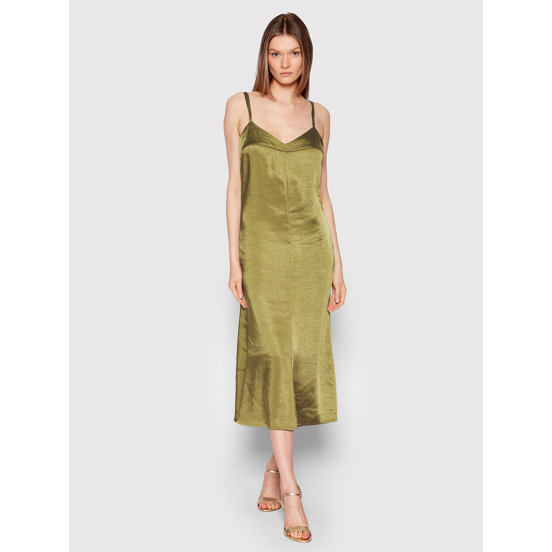 Sisley Коктейлна рокля 4RHELV00R Зелен Regular Fit - Pepit.bg
