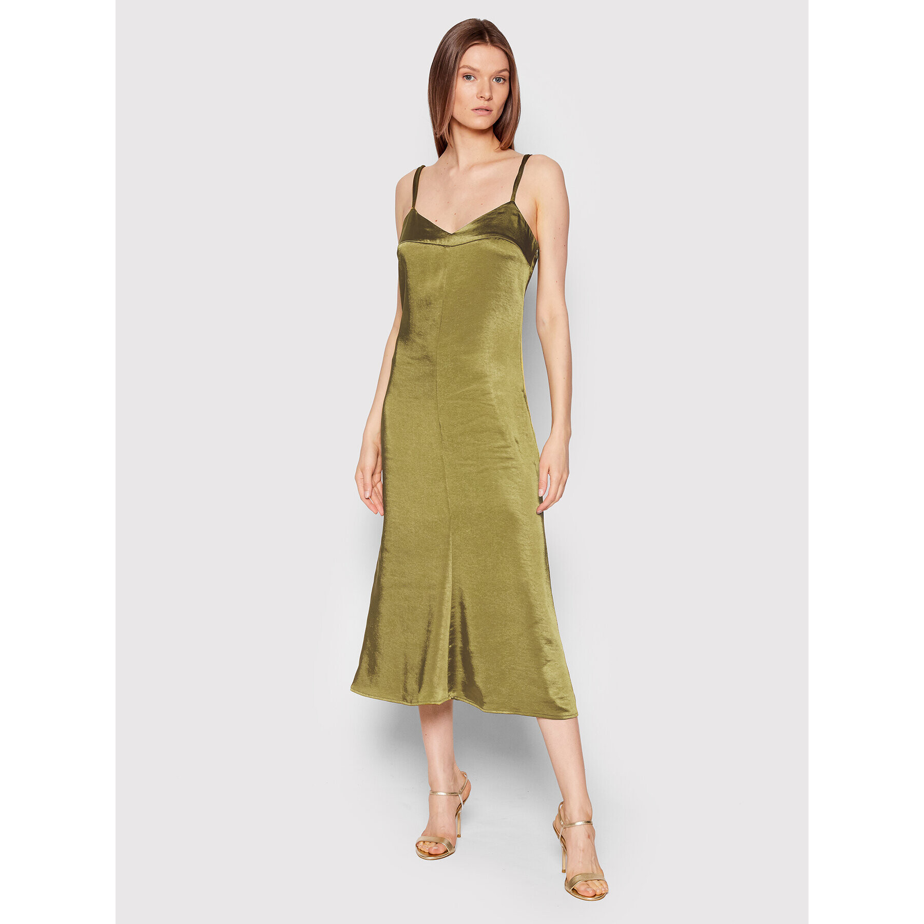 Sisley Коктейлна рокля 4RHELV00R Зелен Regular Fit - Pepit.bg