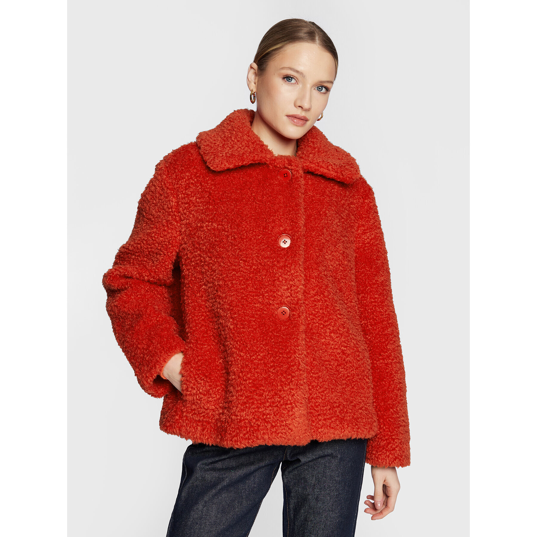 Sisley Кожух 20KVLN01H Оранжев Regular Fit - Pepit.bg