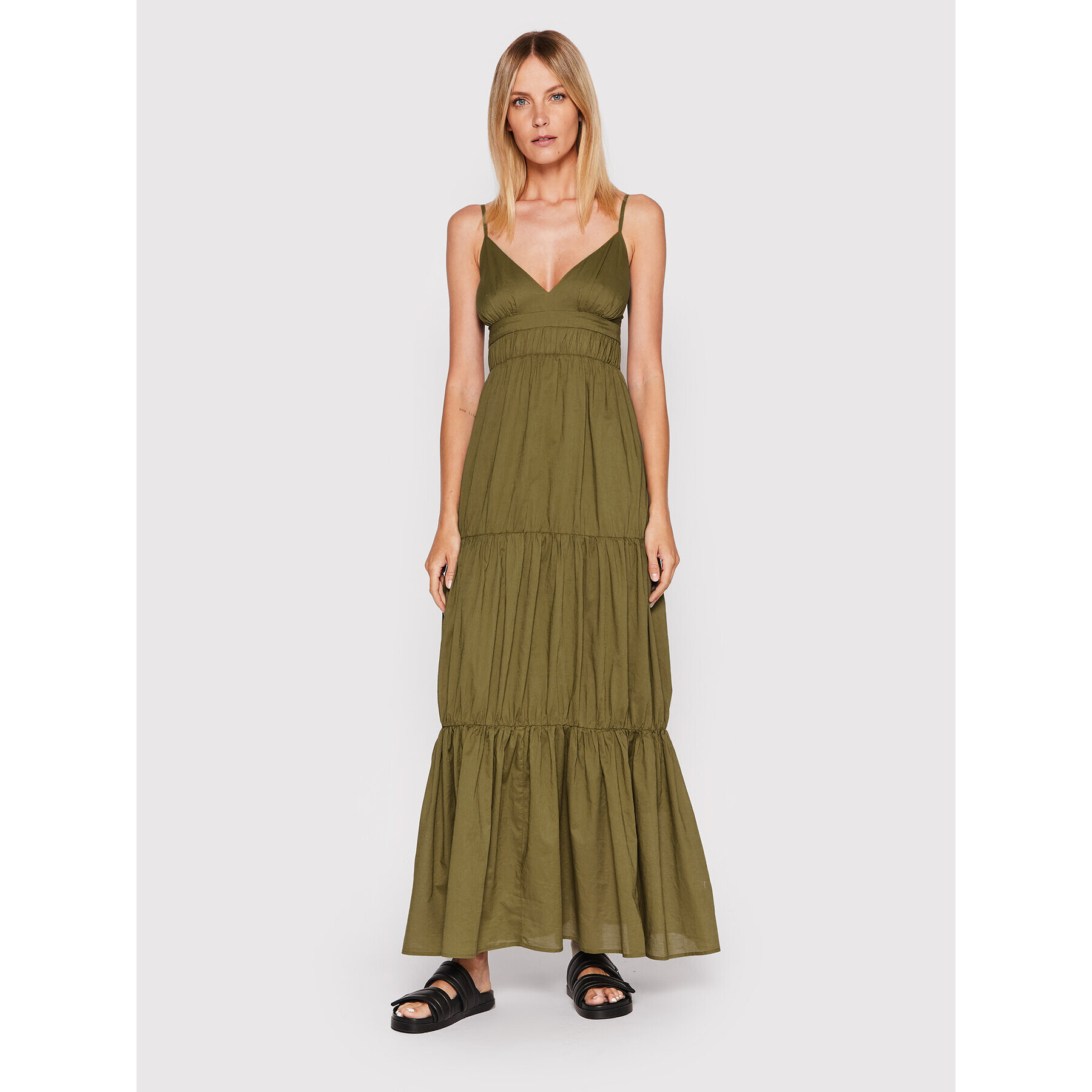 Sisley Лятна рокля 4HO1LV00W Зелен Regular Fit - Pepit.bg
