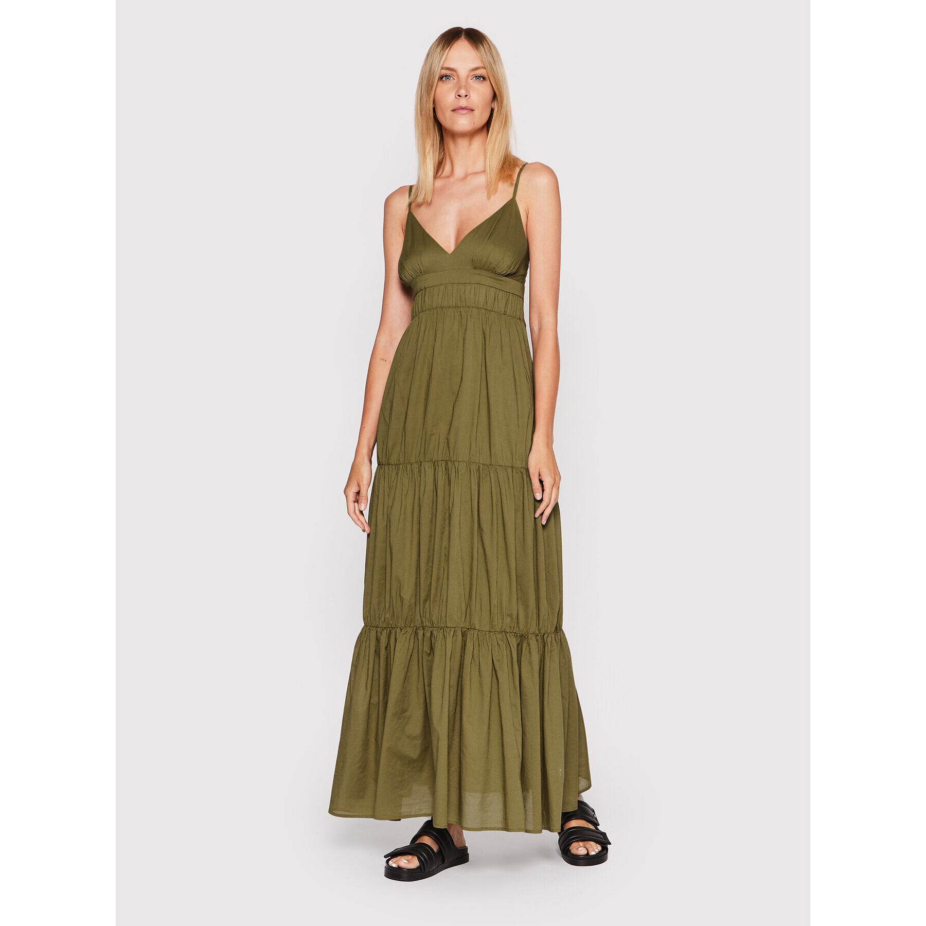 Sisley Лятна рокля 4HO1LV00W Зелен Regular Fit - Pepit.bg