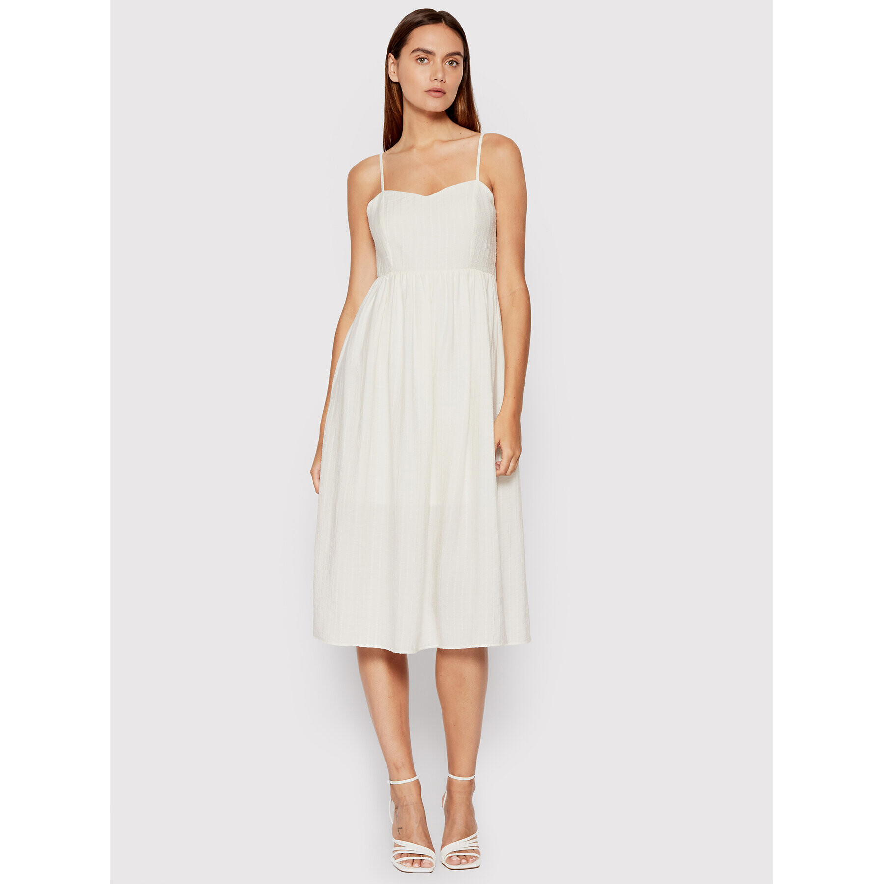 Sisley Лятна рокля 4XYWLV012 Бял Regular Fit - Pepit.bg