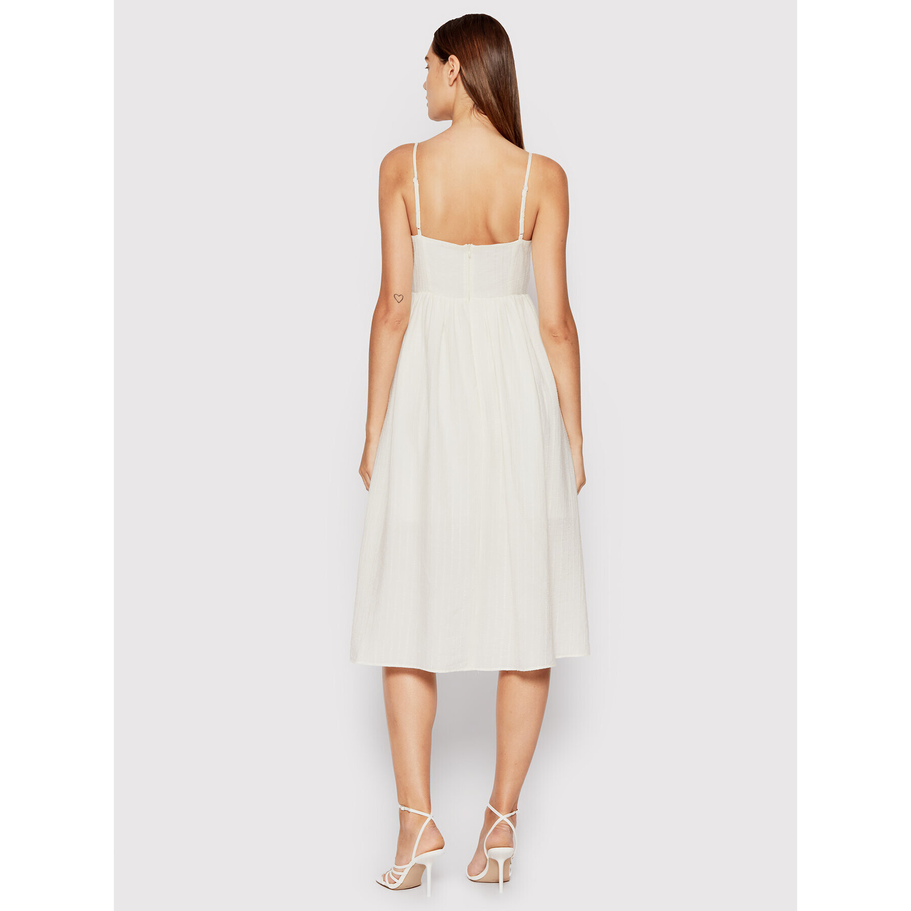 Sisley Лятна рокля 4XYWLV012 Бял Regular Fit - Pepit.bg