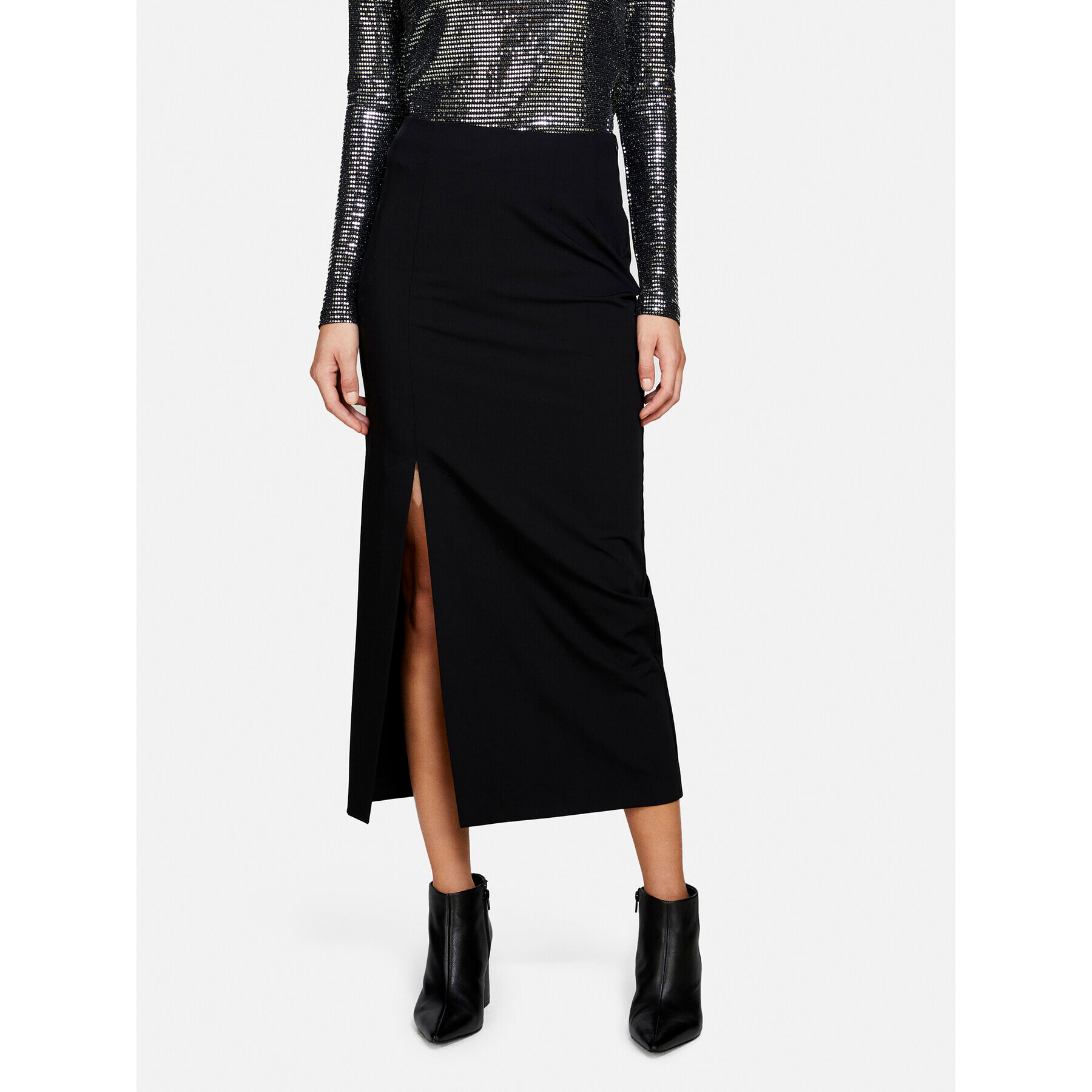 Sisley Миди пола 47N8L001N Черен Regular Fit - Pepit.bg