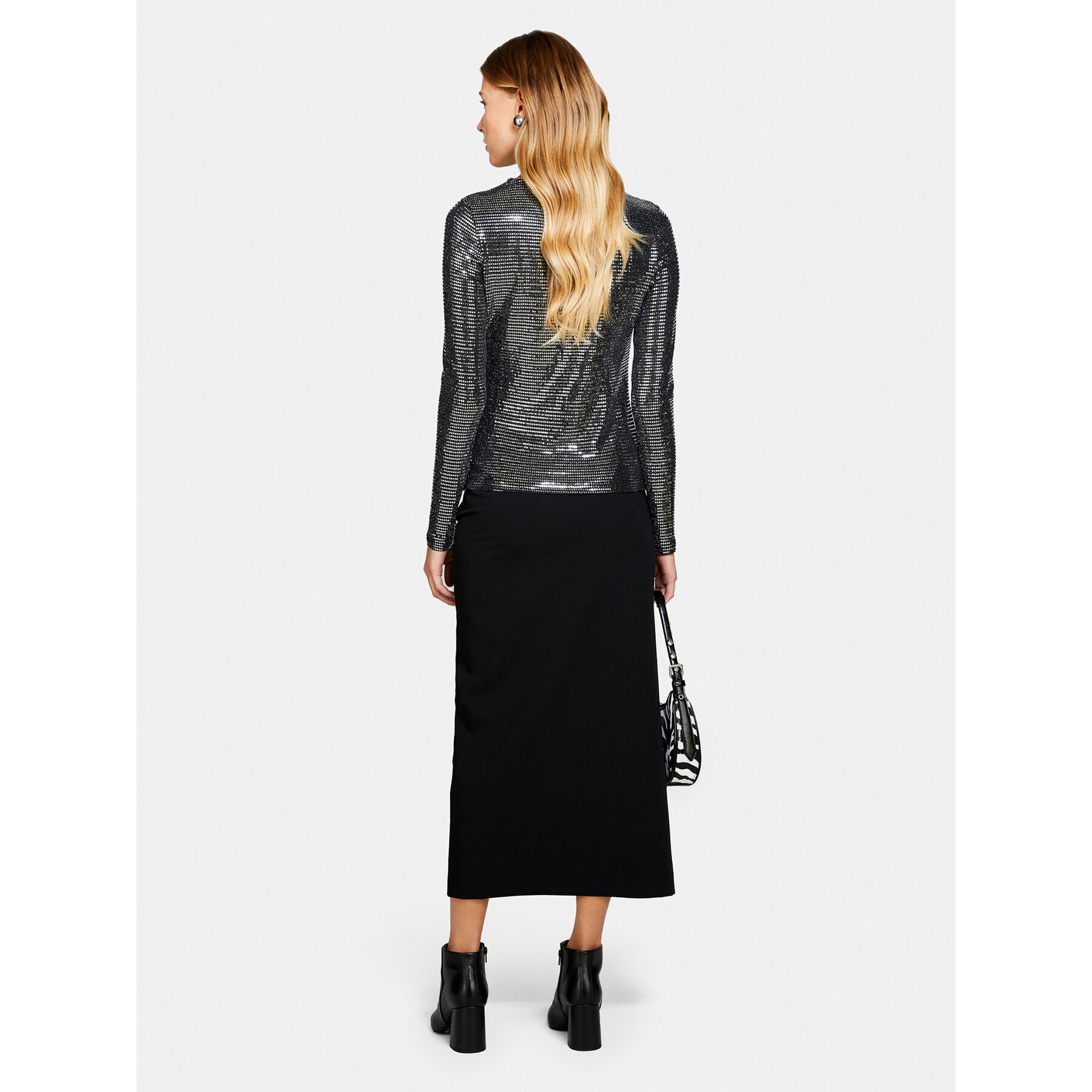Sisley Миди пола 47N8L001N Черен Regular Fit - Pepit.bg